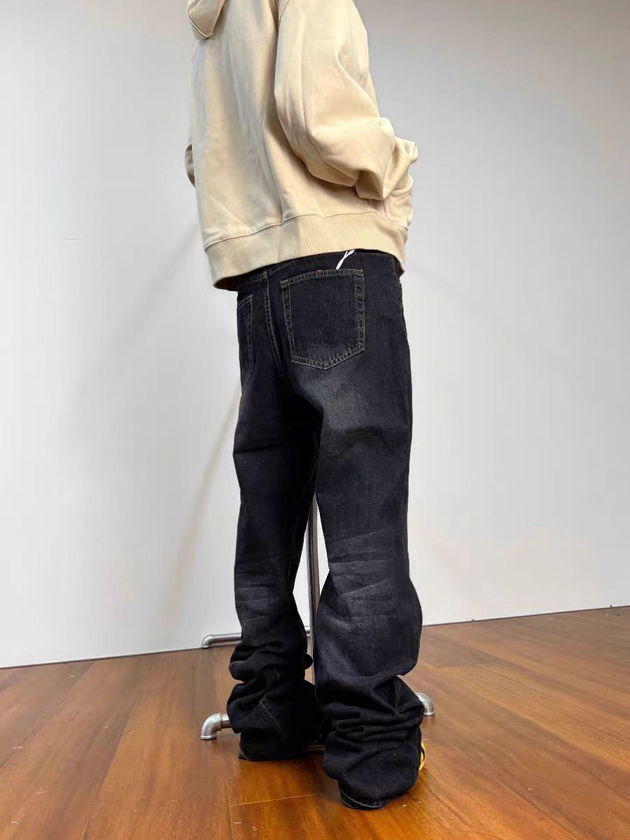 Japanese Brand × Jean Washed loose fit straight leg micro flare jeans Size US 34 / EU 50 - 2 Thumbnail