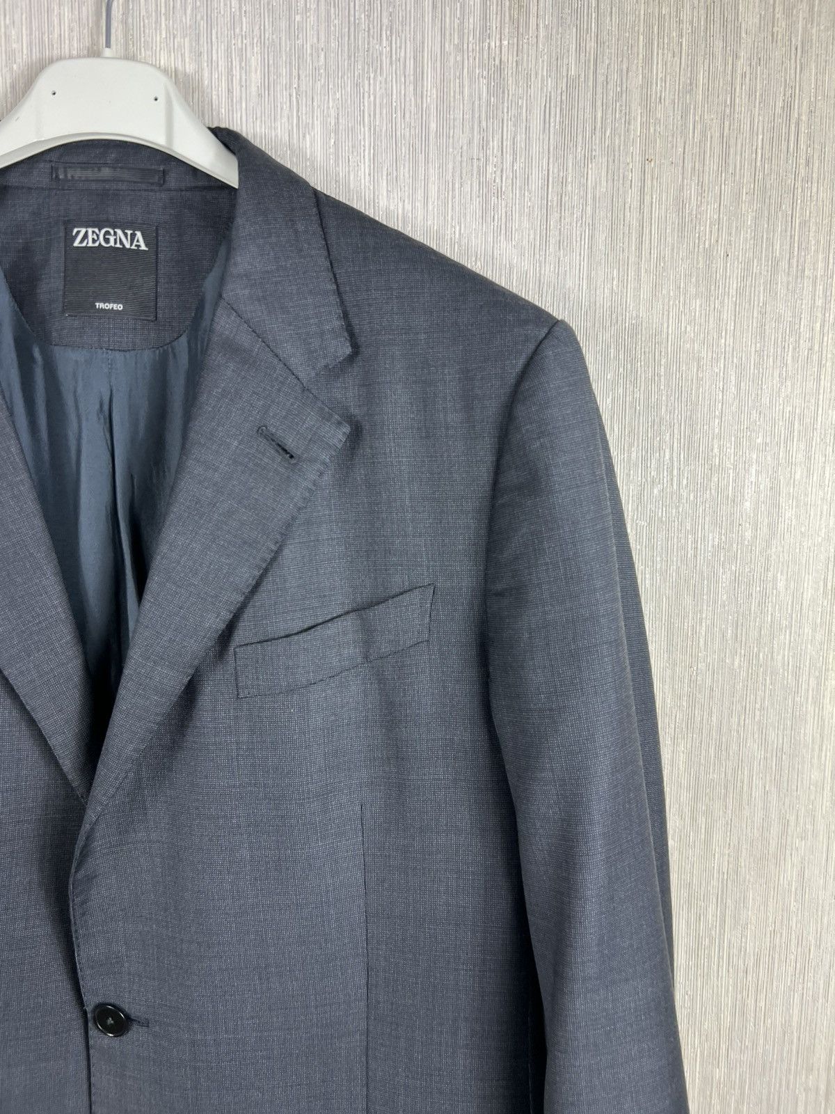 Ermenegildo Zegna Ermenegildo Zegna trofeo wool suit blazer jacket dark grey Size 44R - 4 Thumbnail