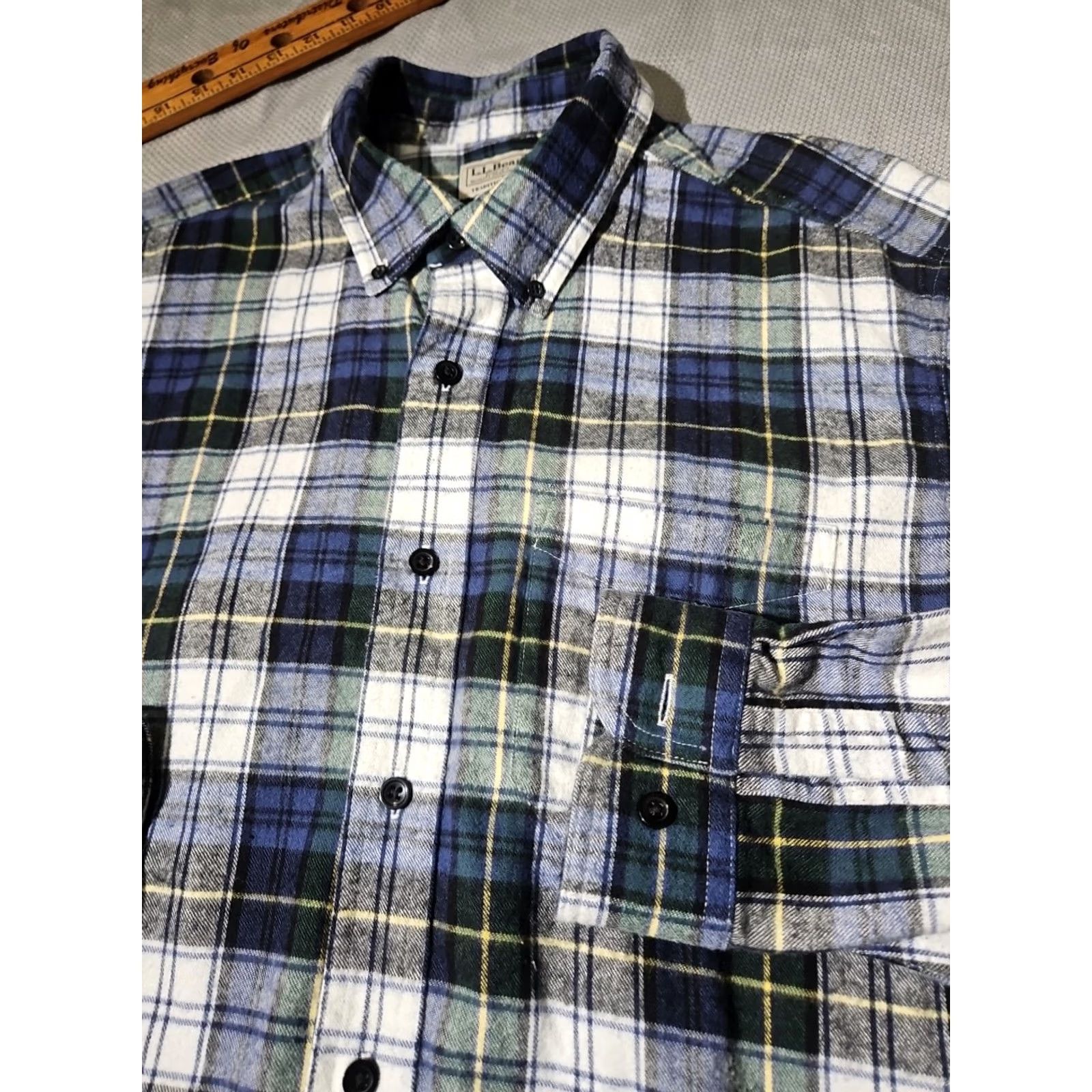 Vintage LL Bean Mens Shirt - Blue Brushed Flannel - Preppy Button-Down - Casual Wear - Durable - Authentic Size US L / EU 52-54 / 3 - 2 Thumbnail