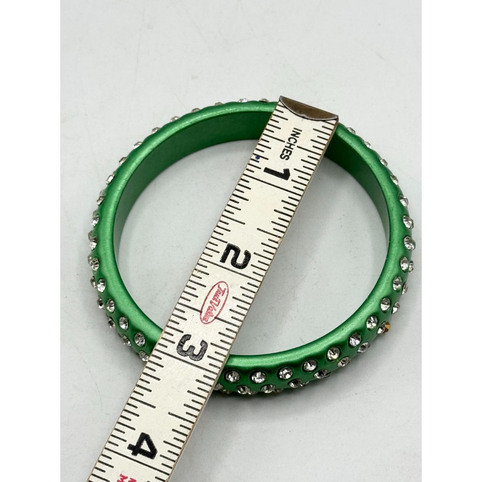 Vintage Vintage green rhinestone bangle bracelet Size ONE SIZE - 4 Thumbnail