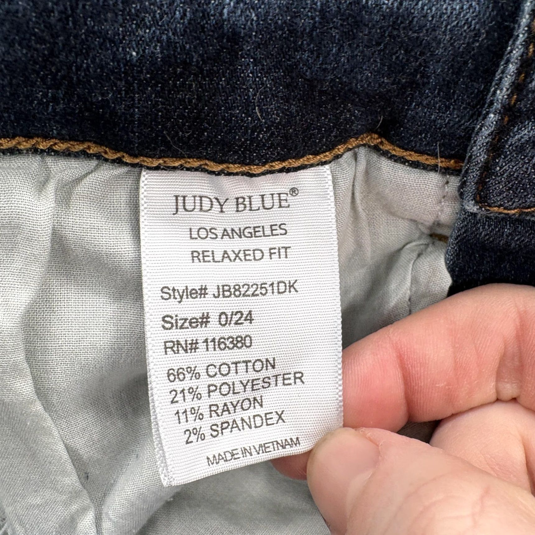 Denime Judy Blue Relaxed Fit Straight Jeans Womens 0/24 Blue Mid Rise Stretch Denim Size 42" / US 20 - 5 Thumbnail