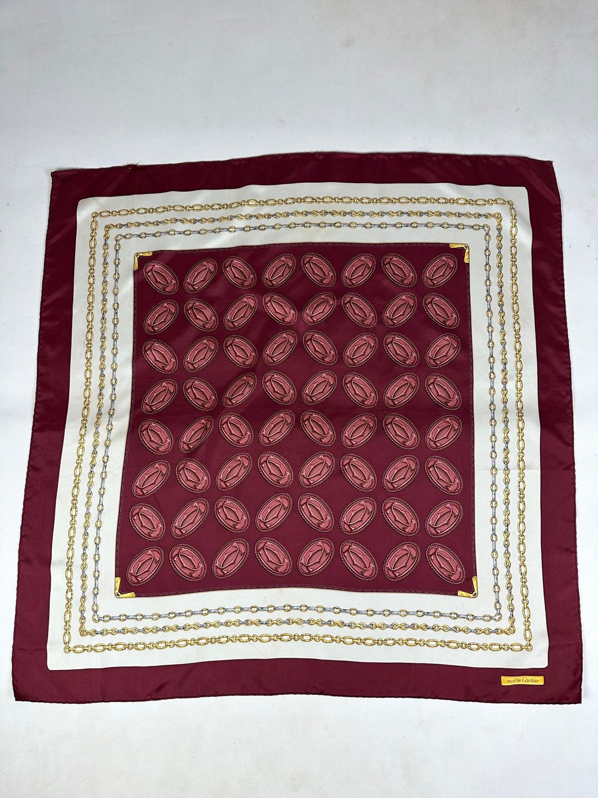 Cartier Vintage Must De Cartier Monogram Silk Scarf Size ONE SIZE - 1 Thumbnail