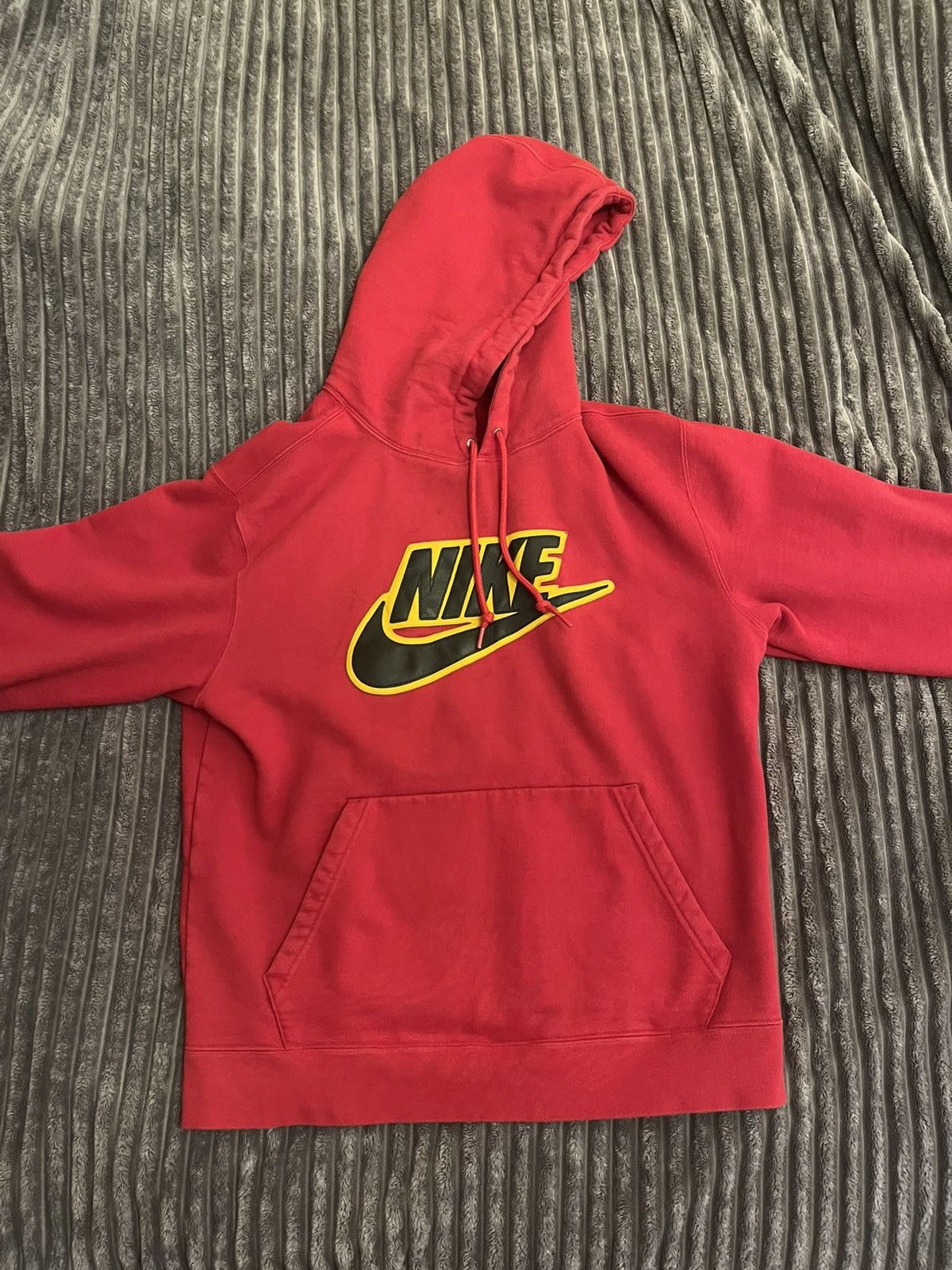 Supreme Supreme Nike Leather Applique Hooded Sweatshirt | Grailed