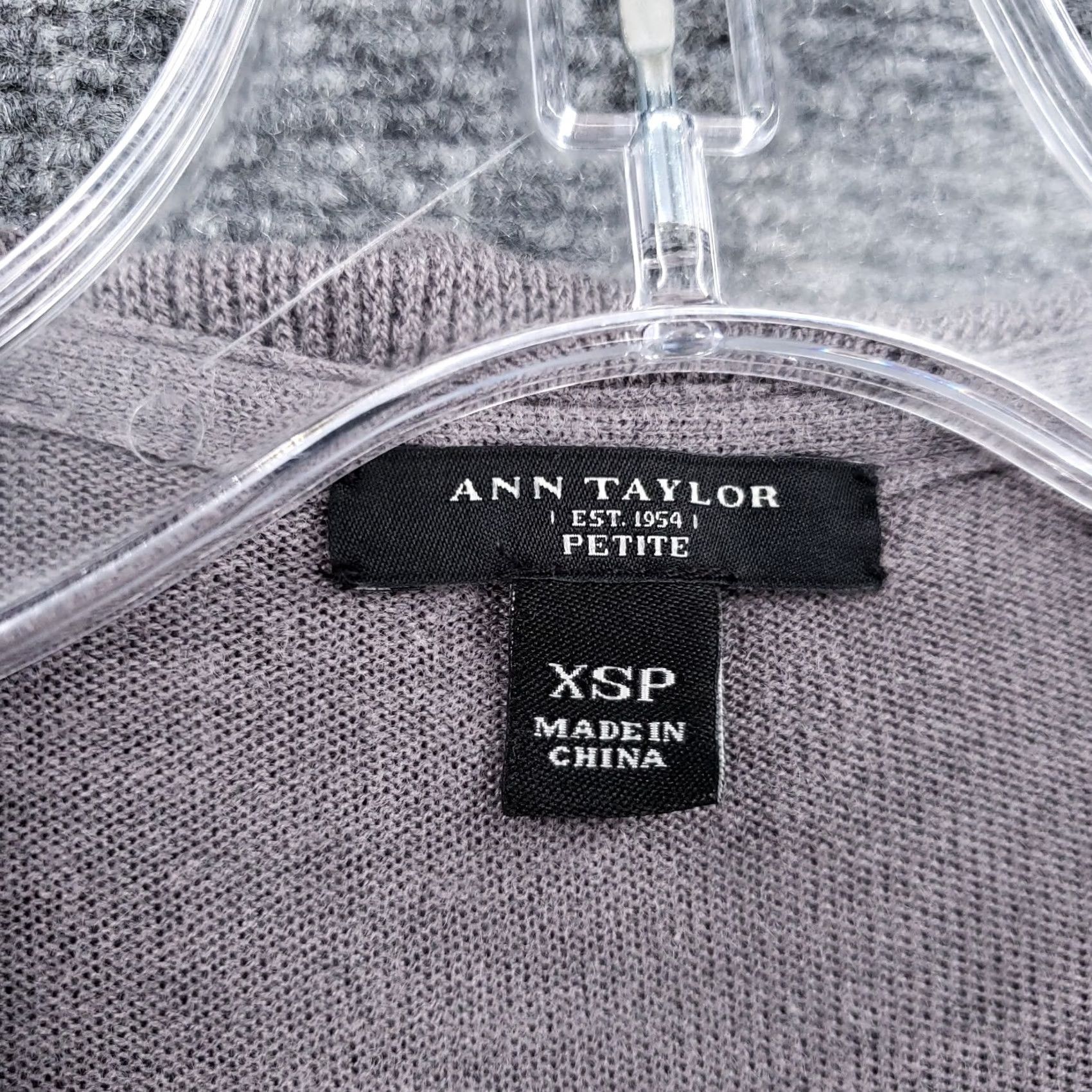 Loft LOFT Ann Taylor Cardigan Sweater Gray XSP Long Sleeve Open Front Ruffle Petite Women's Knit Size XS / US 0-2 / IT 36-38 - 5 Thumbnail