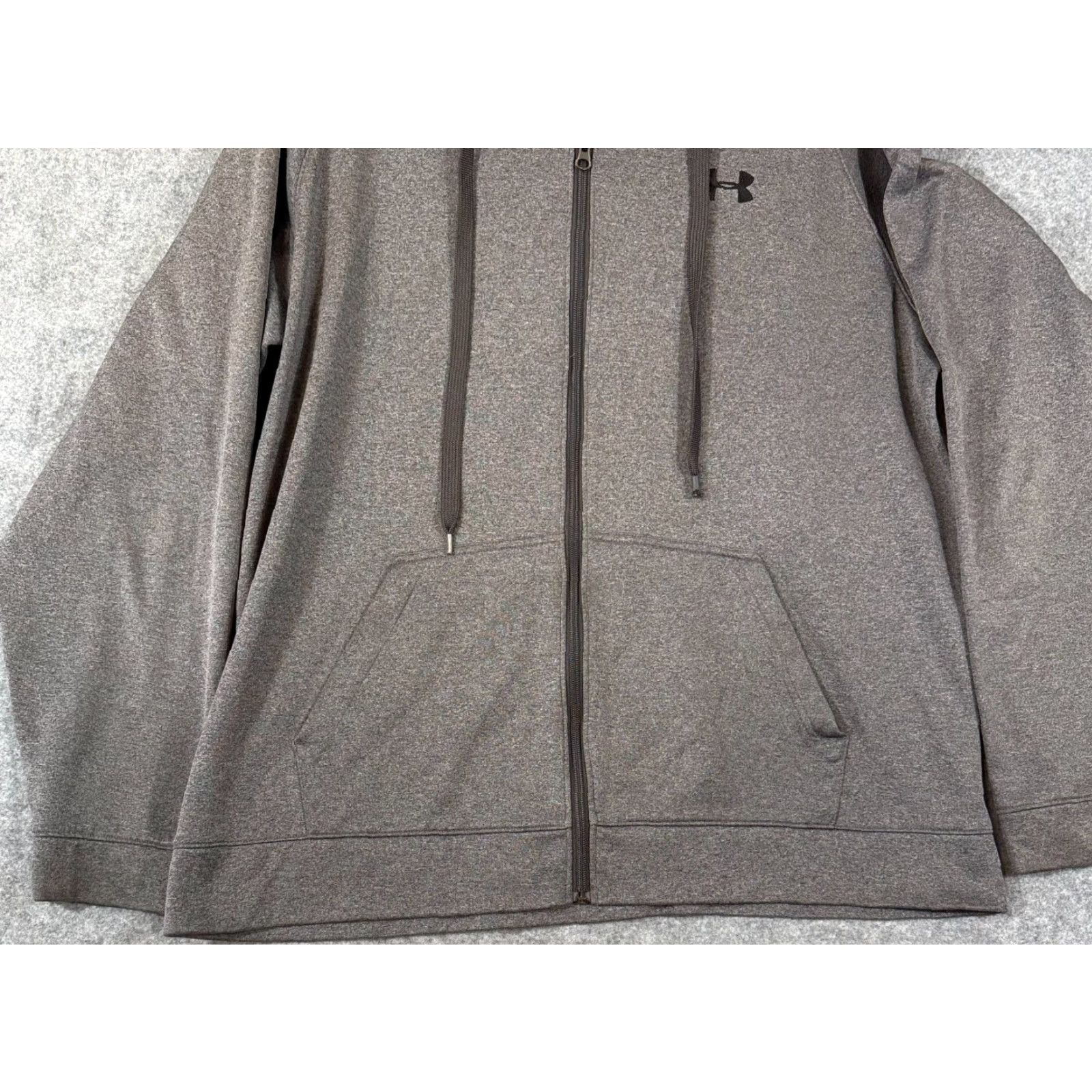 Under Armour Under Armour Hooded Sweatshirt Mens XL Gray Raglan Sleeve Full Zip Drawstring Sweatshirt Size US XL / EU 56 / 4 - 4 Thumbnail