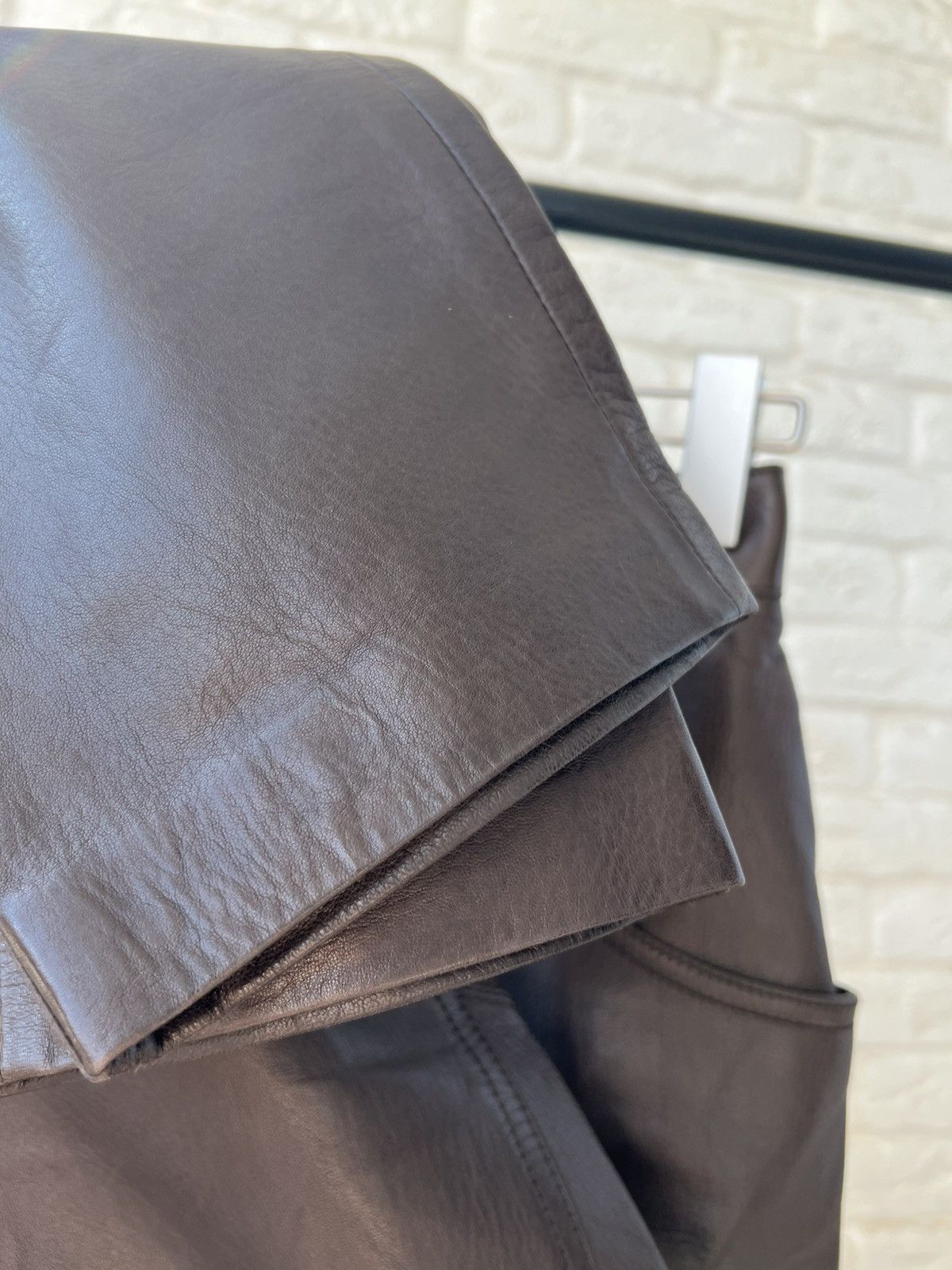 Hermes Hermes Paris Brown Leather Logo Pants Size 27" / US 4 / IT 40 - 13 Thumbnail