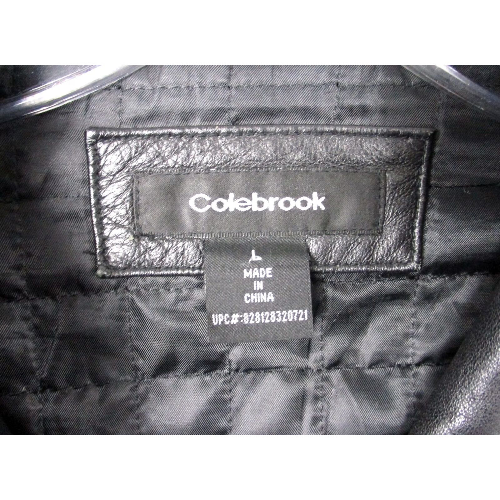 Vintage Colebrook Mens Jacket Leather Bomber Full Zip Quilted Lined Pockets Black Large Regular Fit Zip Front Shirt Collar Size US L / EU 52-54 / 3 - 3 Thumbnail