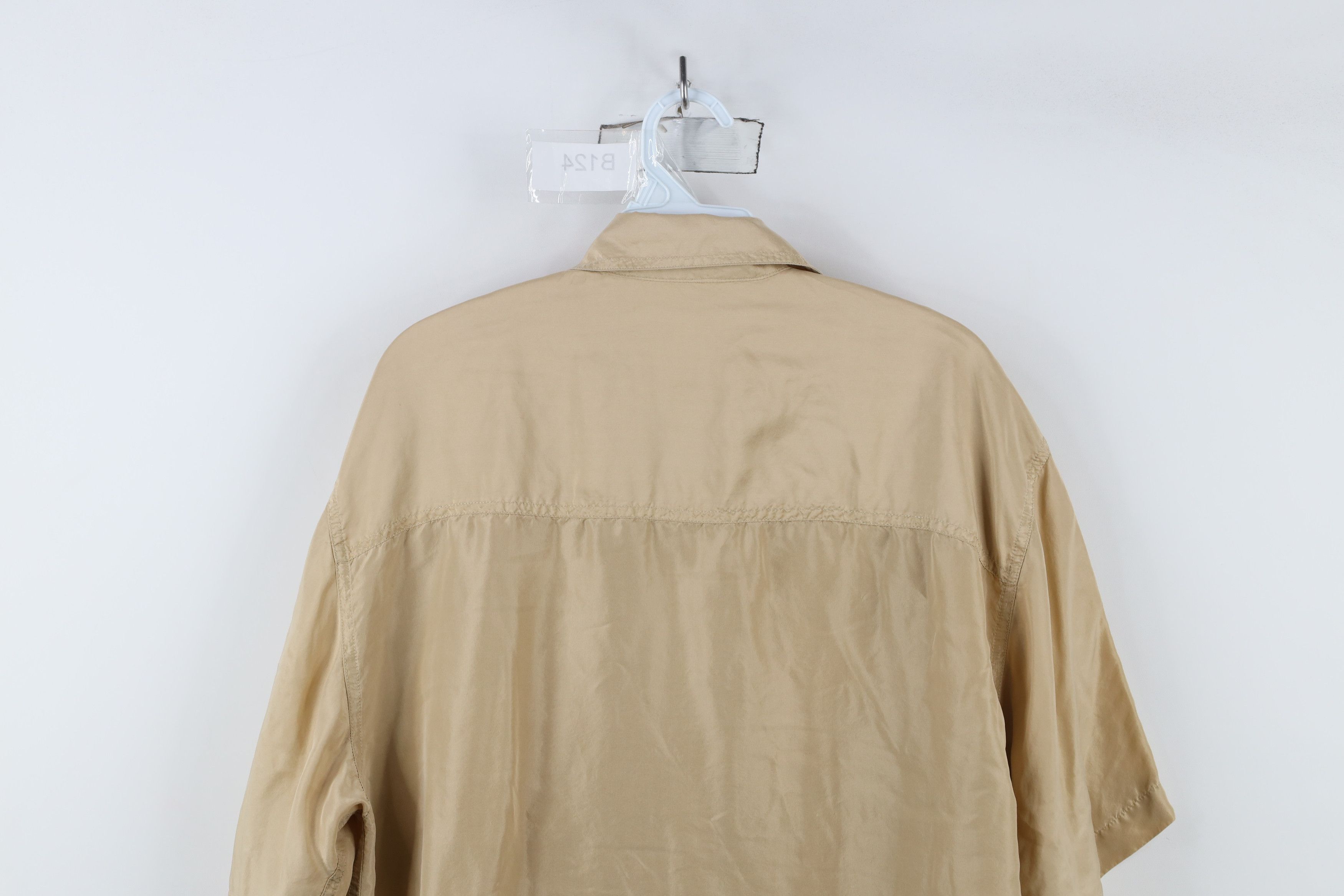 Vintage Vintage 90s Streetwear Silk Short Sleeve Button Shirt Gold Size US L / EU 52-54 / 3 - 11 Thumbnail