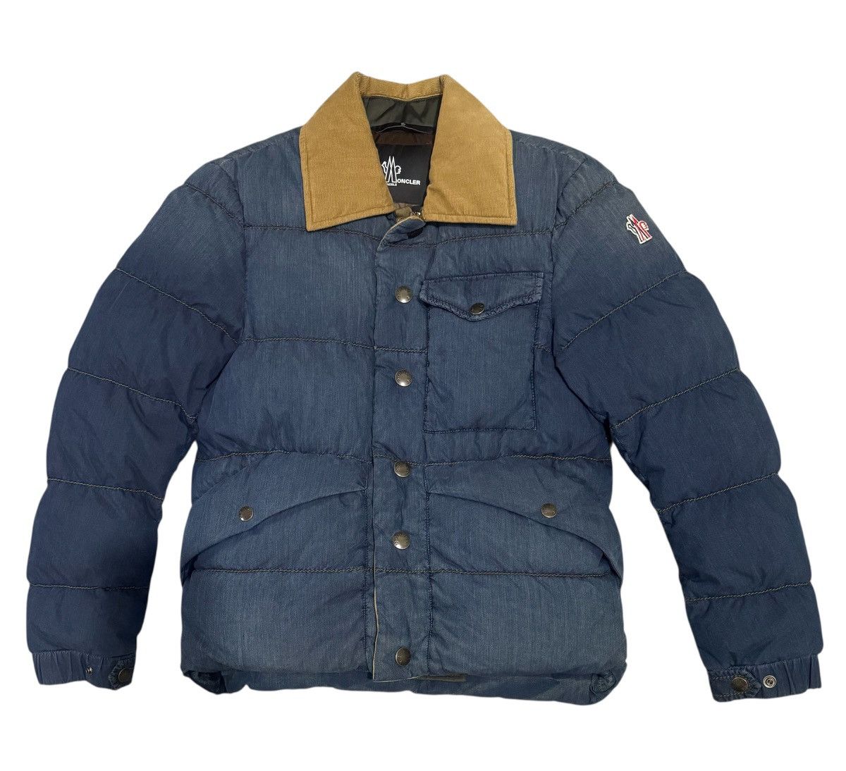 Moncler × Moncler Grenoble Moncler Grenoble Apres-Ski Puffer Corduroy Jacket Denim Blue Size US S / EU 44-46 / 1 - 1 Thumbnail