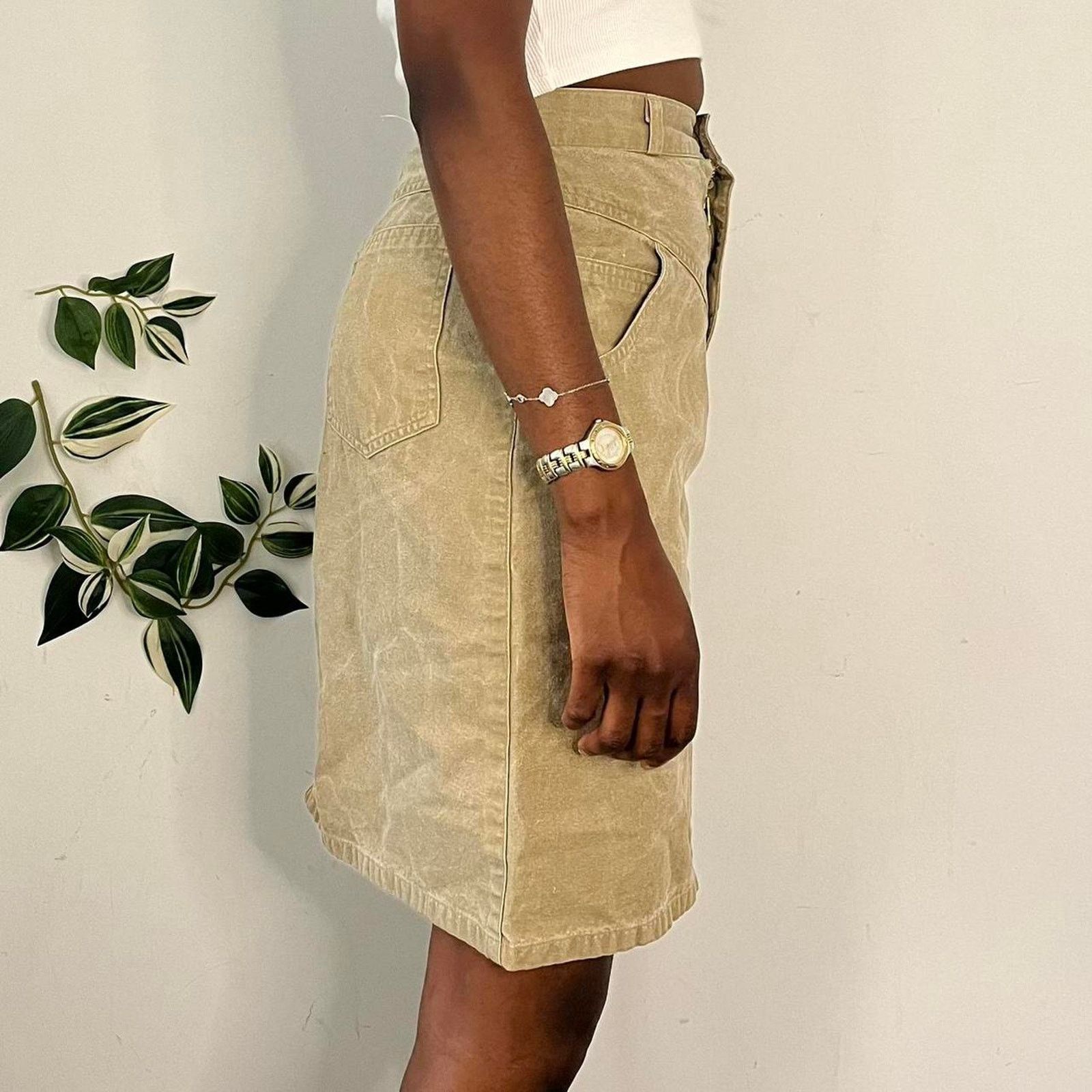 Other High waisted khaki denim skirt Size 25" / US 0 / IT 36 - 3 Thumbnail