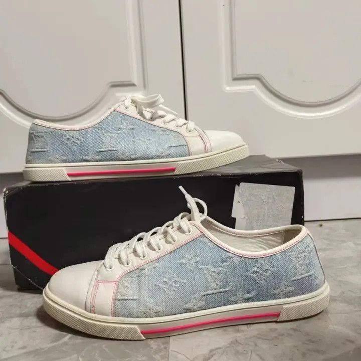 Louis Vuitton Louis Vuitton Denim Low-Top Sneakers -2508 Size US 5.5 / EU 38 - 6 Thumbnail