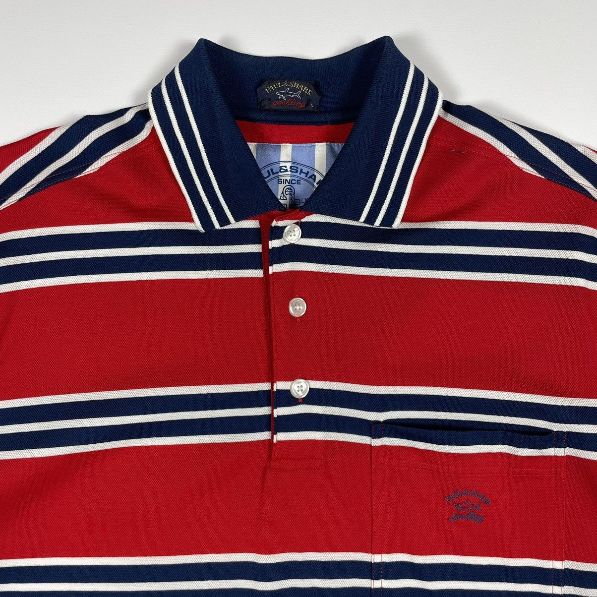Paul & Shark Vintage Paul & Shark Polo Striped Shirt Size US L / EU 52-54 / 3 - 6 Thumbnail