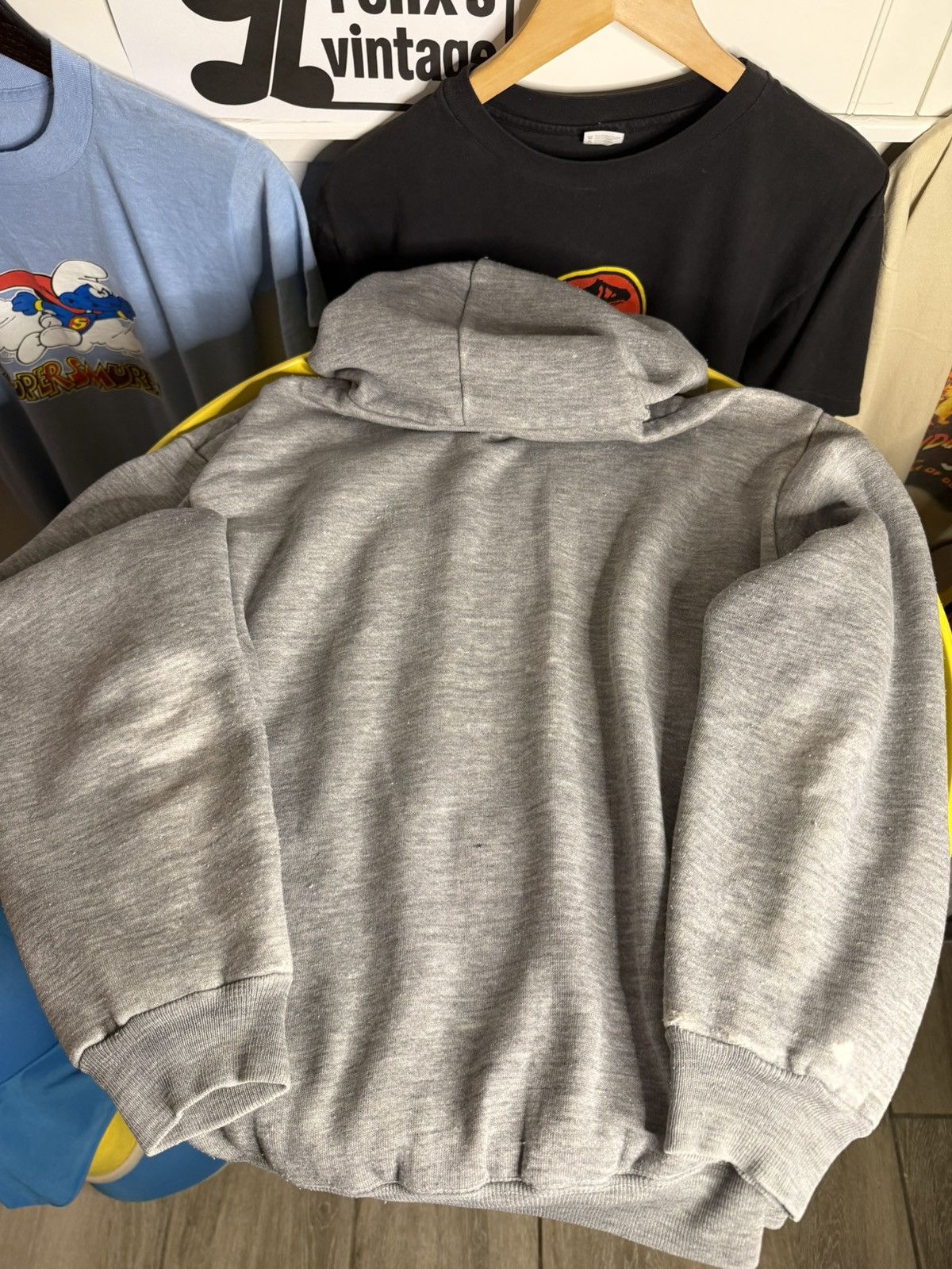 Vintage 1950s grey thermal lined zipup distressed hoodie Size US M / EU 48-50 / 2 - 3 Thumbnail