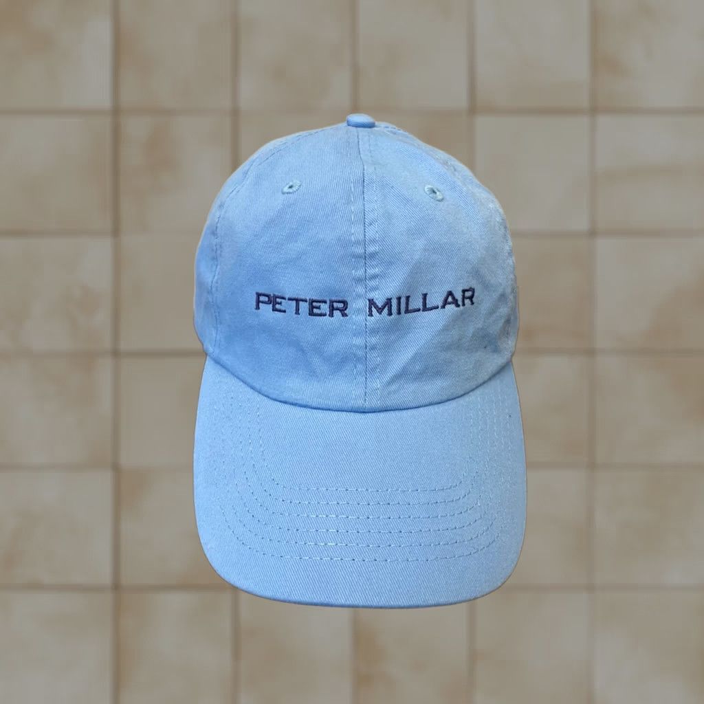 Peter Millar Peter Millar Baseball Cap Hat Strapback Navy Blue White Logo Golf Mens One Size Blue Cap Size ONE SIZE - 1 Thumbnail
