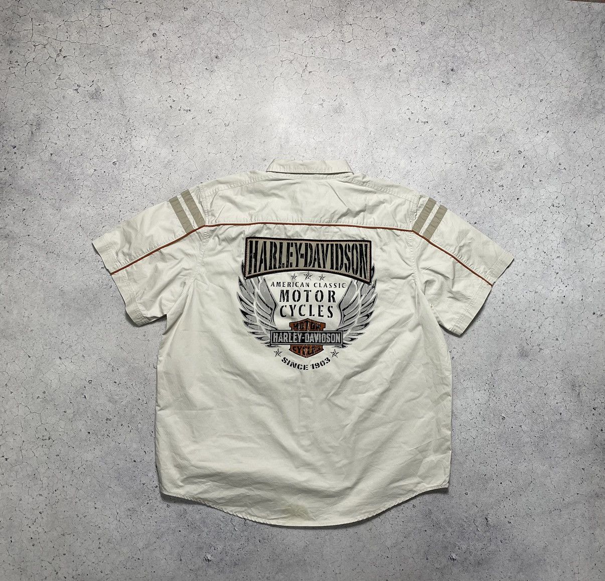 Harley Davidson Vintage Harley Davidson Short Sleeve Button Shirt Big Logo Size US XXL / EU 58 / 5 - 1 Thumbnail