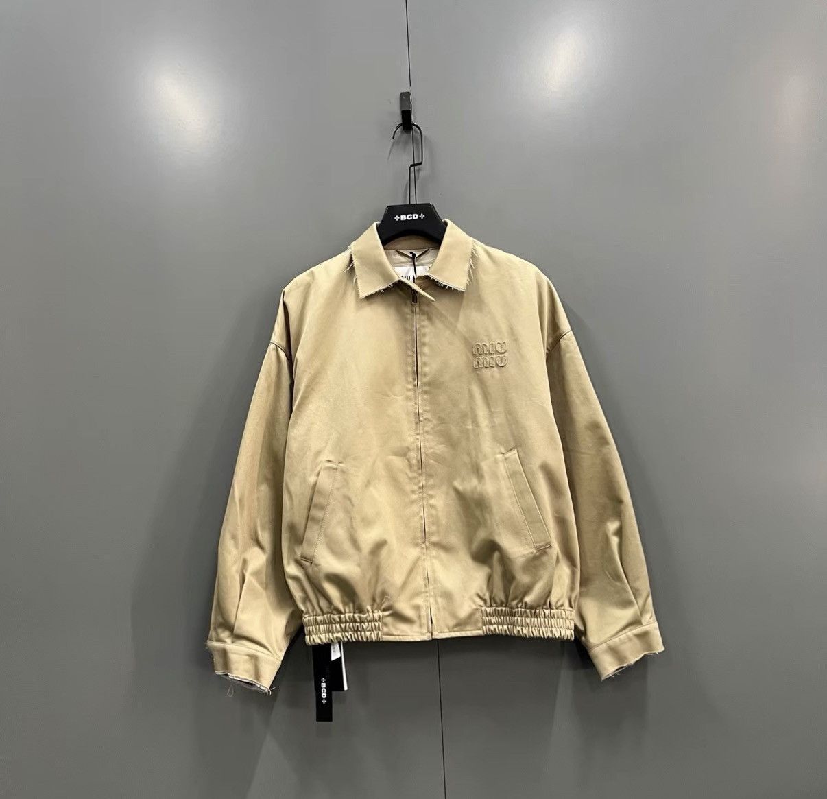Miu Miu Miu Miu khaki embroidered logo jacket J41 Size XS / US 0-2 / IT 36-38 - 1 Thumbnail