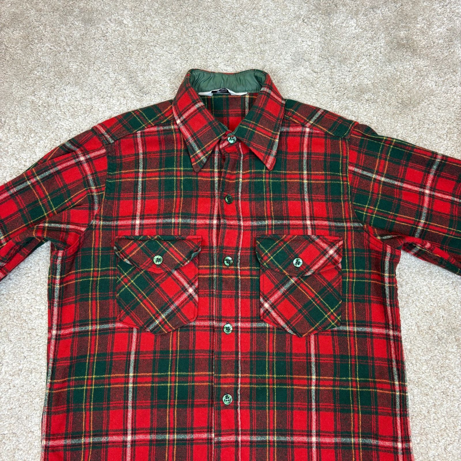 Vintage × Woolrich Woolen Mills Vintage 70s 80s Woolrich Wool Flannel Button Up Shirt Mens S Size US S / EU 44-46 / 1 - 2 Thumbnail