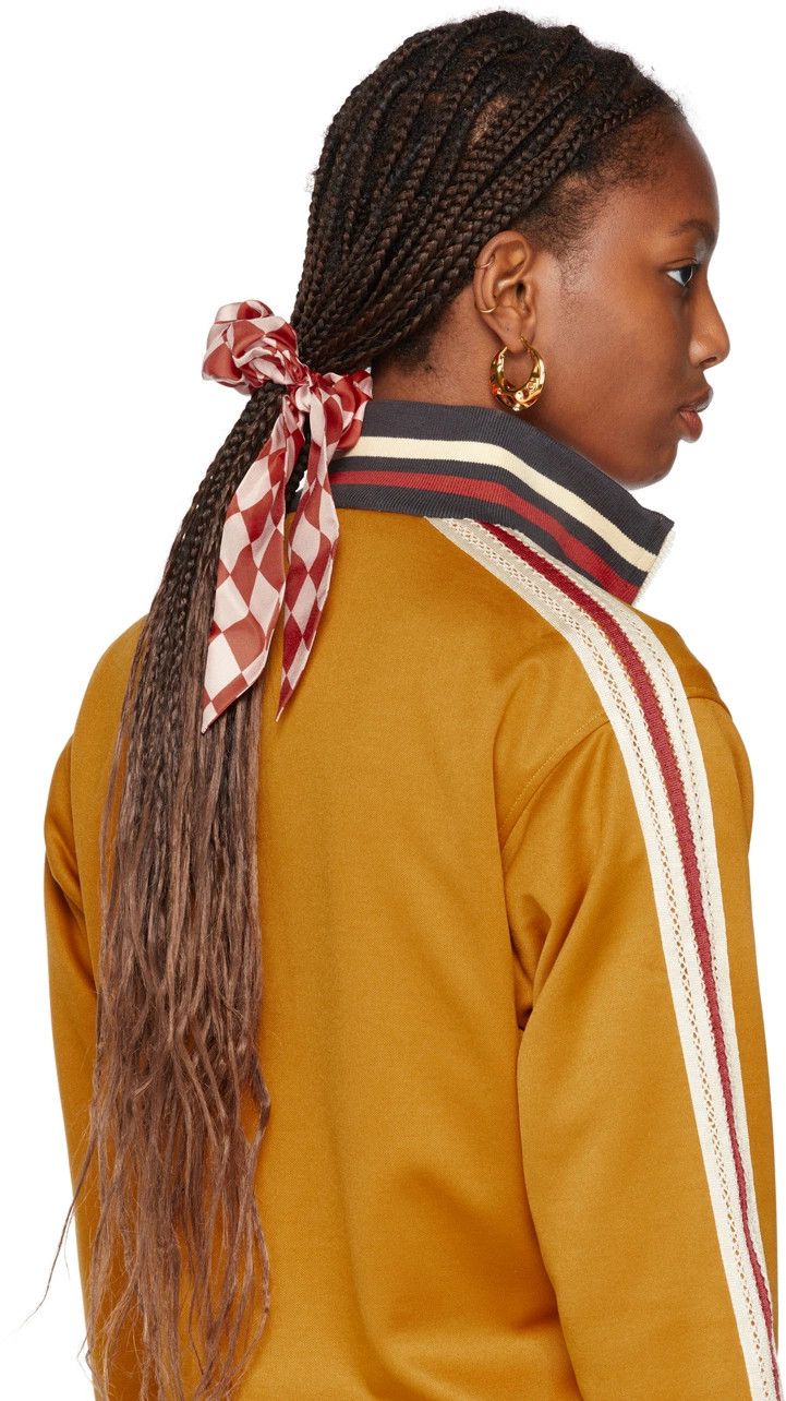Casablanca o1mle0325 Size: OS / Silk Scrunchie With Tail in Red & Pink Size ONE SIZE - 3 Thumbnail