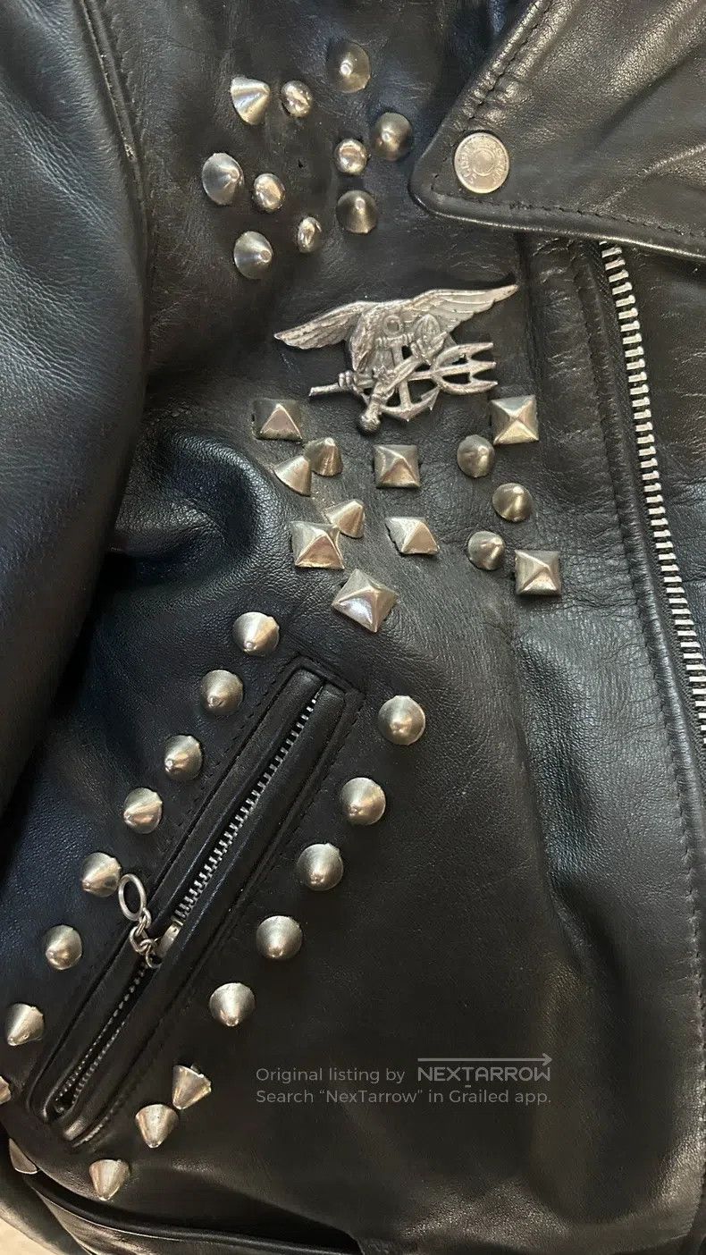 Schott Schott Vintage cable-stayed motorcycle leather jacket Size US M / EU 48-50 / 2 - 8 Thumbnail
