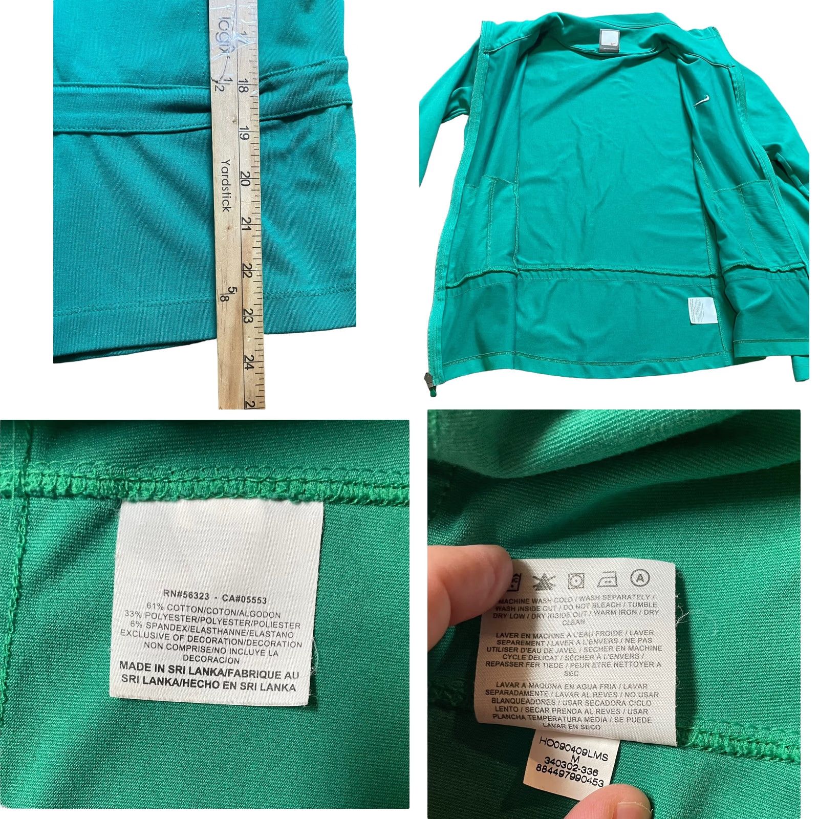 Nike Nike Women's Green Full Zip Sweatert Jacket Sz M Long Sleeve Athletic Stain, Track Jacket, Activewear, Logo, Nike, Green, Regular, Size M, Women Size M / US 6-8 / IT 42-44 - 8 Thumbnail