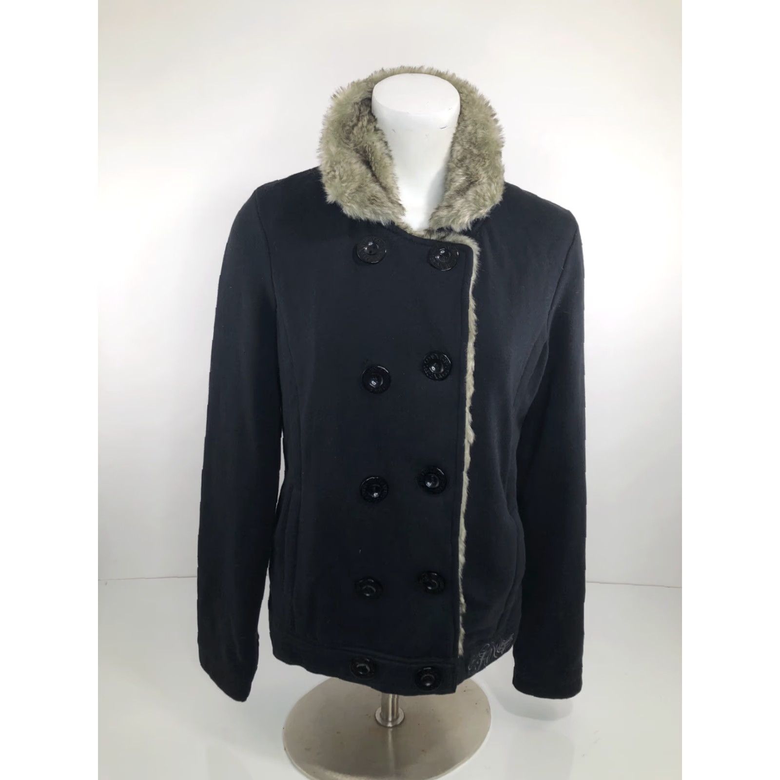 Fox Racing FOX RACING RIDERS CO. Womens Jacket M BLACK Faux Fur Collar Size M / US 6-8 / IT 42-44 - 2 Thumbnail
