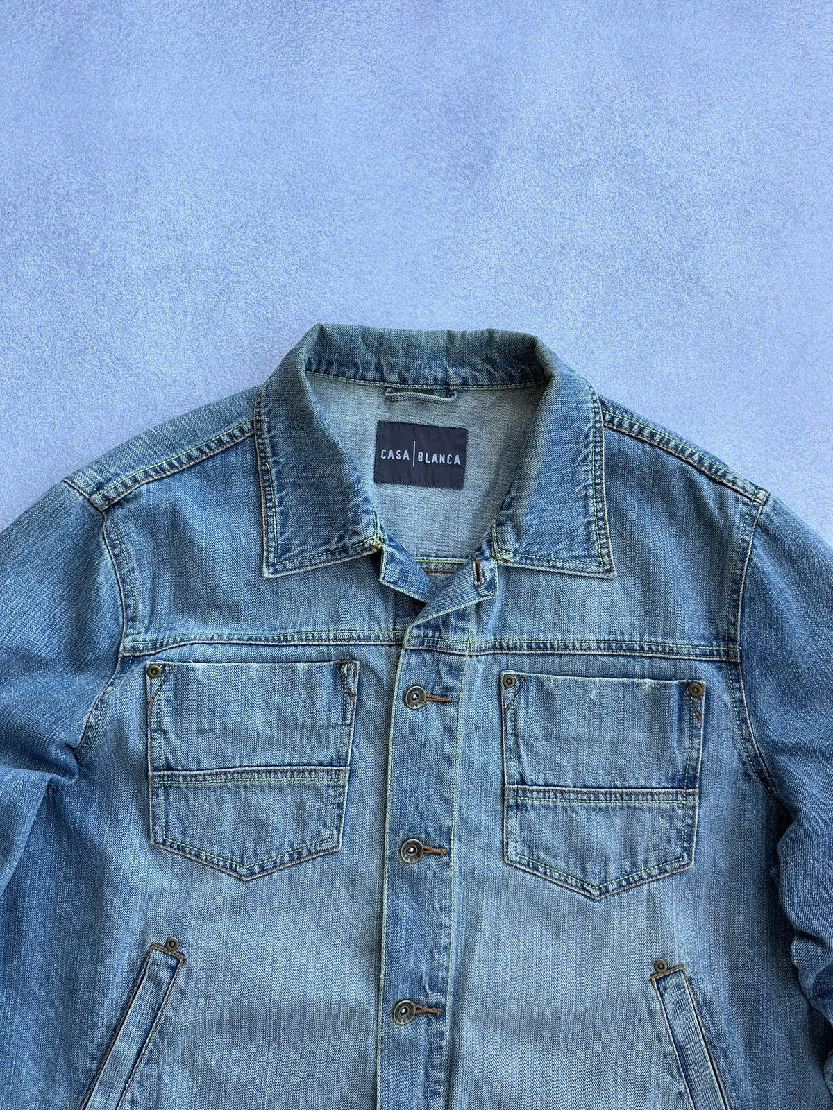 Casablanca × Vintage Vintage Casablanca Denim Distressed Japanese Jacket Size US XL / EU 56 / 4 - 8 Thumbnail