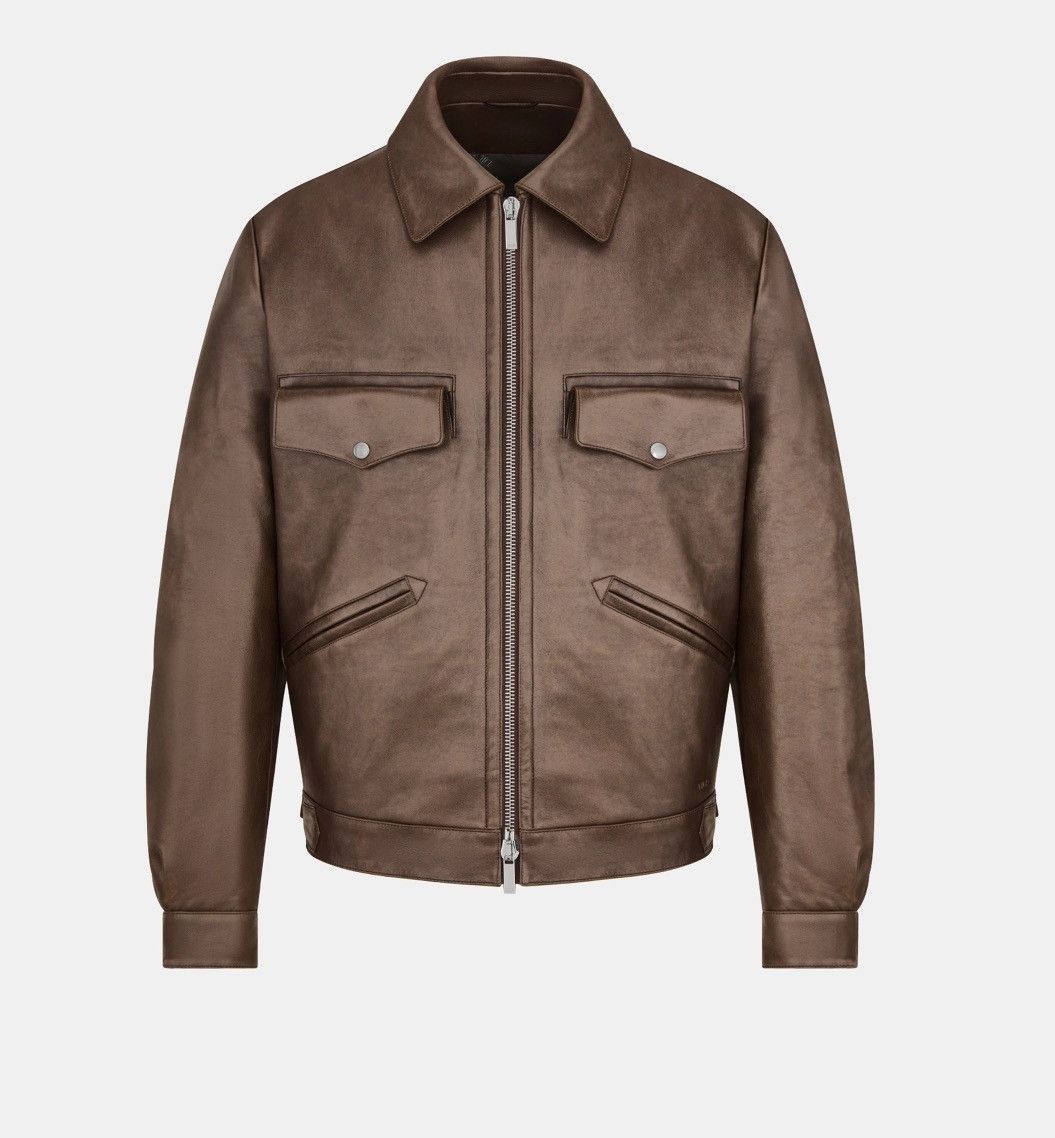 Dior DIOR ZIPPED JACKET Brown Napa Calfskin Size US S / EU 44-46 / 1 - 1 Thumbnail