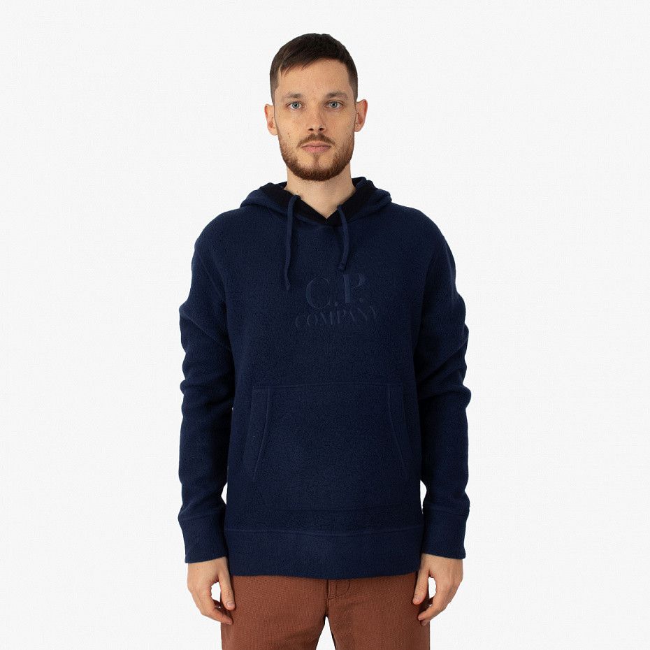 C.P. Company o1y1224 Logo Hoodie in Midnight Blue Size US L / EU 52-54 / 3 - 1 Thumbnail