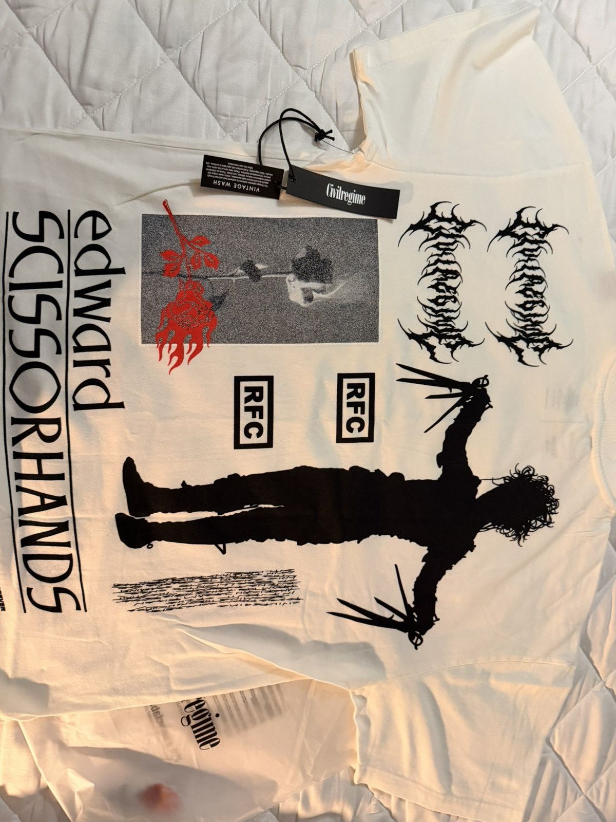 Civil Regime Edward Scissorhands x Civil Regime Vintage Wash Tee — Large Size US L / EU 52-54 / 3 - 1 Thumbnail