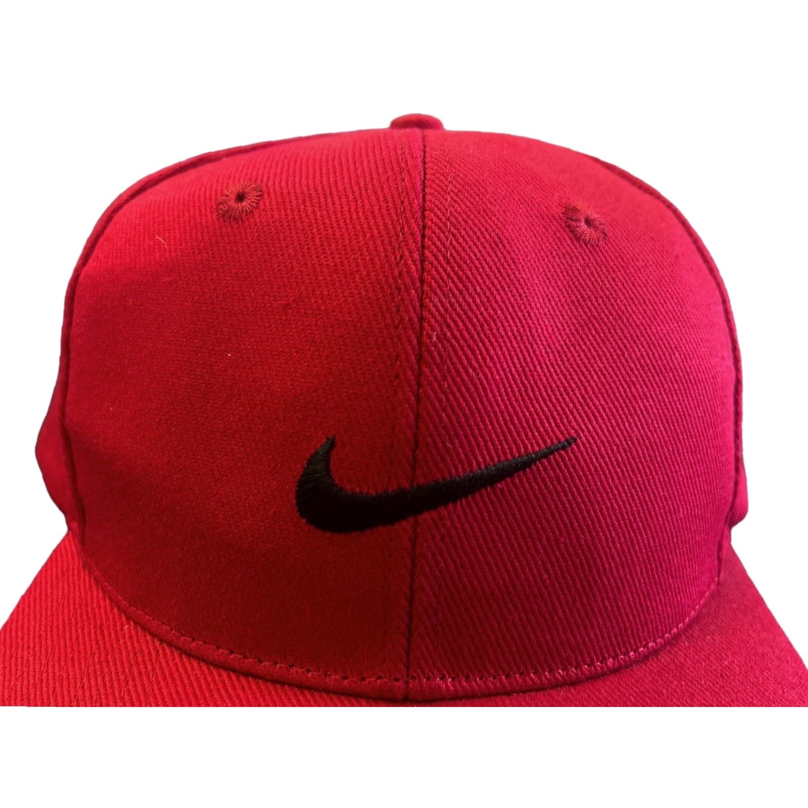 Nike VINTAGE Nike Hat Snapback Canvas Red 90s NWT Deadstock OSFA Men One Size White Tag Cap Fans Mens Size ONE SIZE - 4 Thumbnail