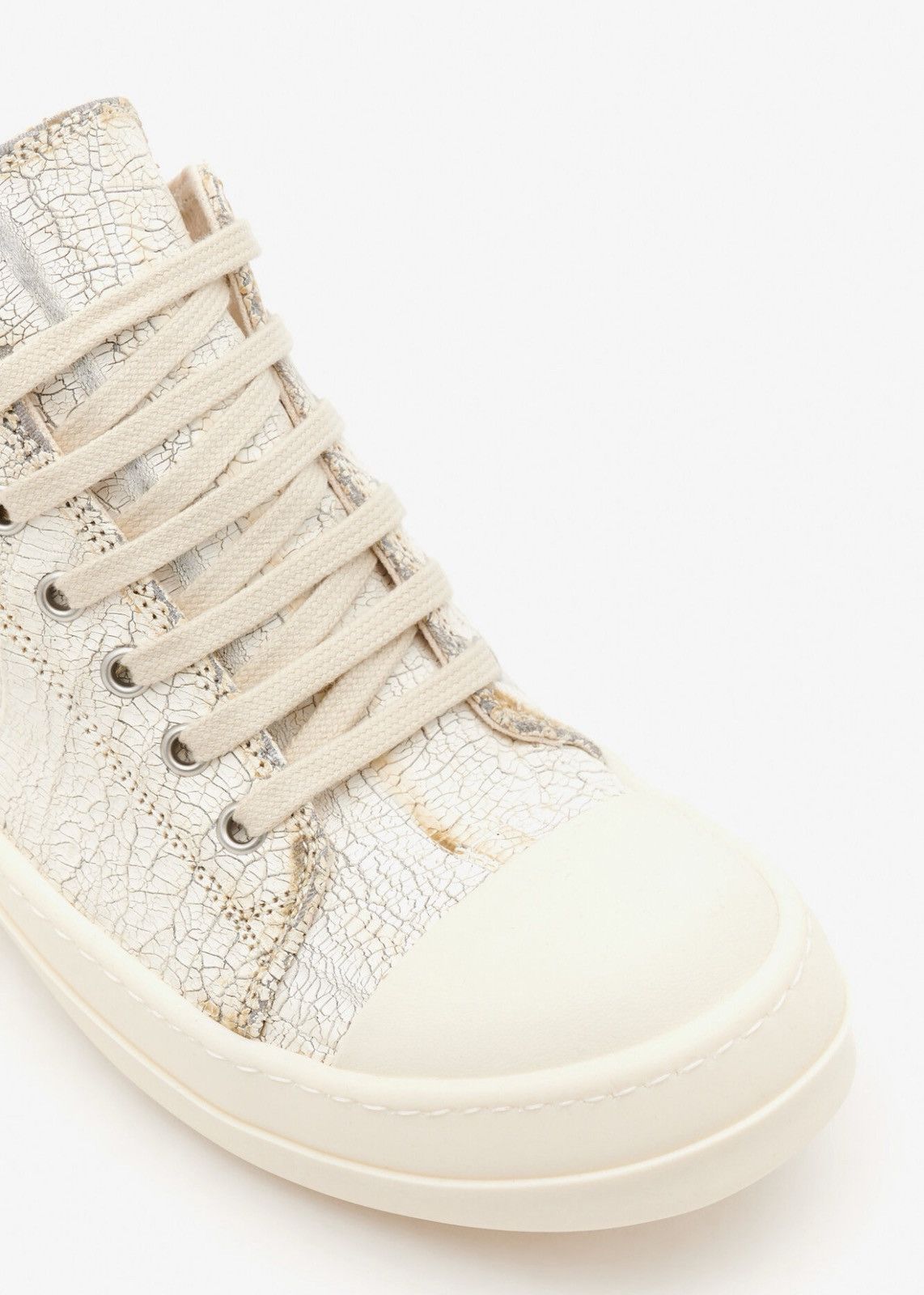 Last Rick Owens Drkshdw Low Sneakers in Cracked Leather