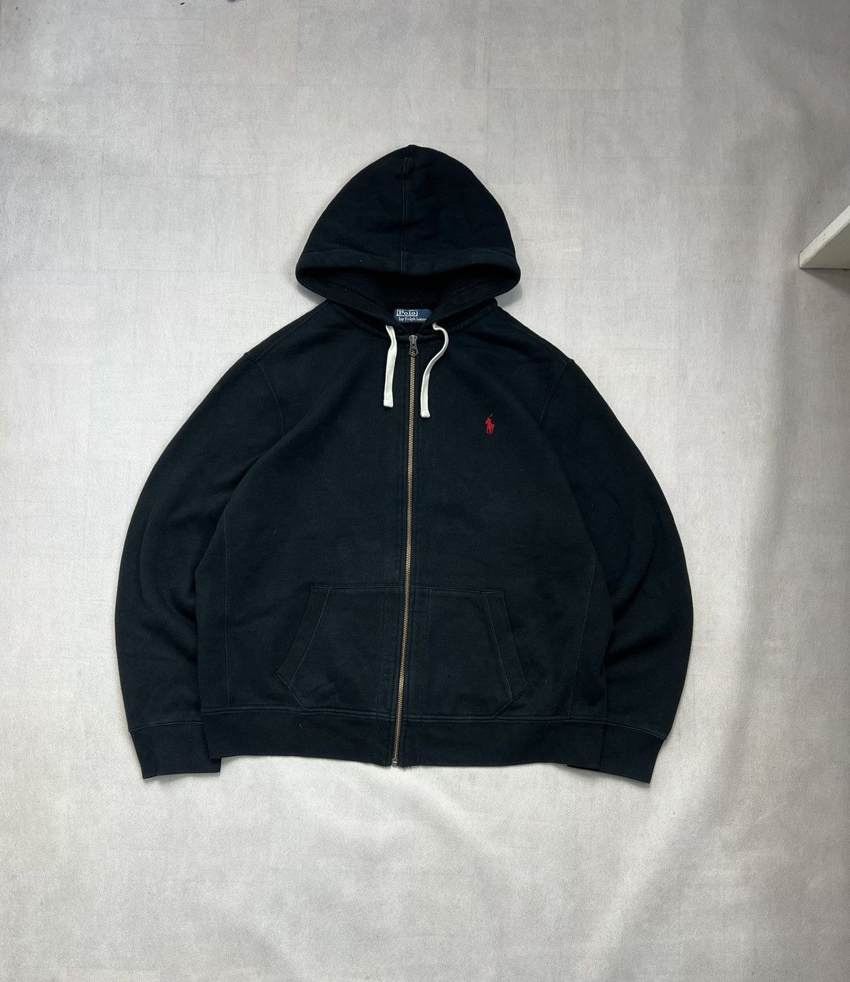 Polo Ralph Lauren × Ralph Lauren × Vintage Baggy Hoodie Polo Ralph Lauren Black Zipped Size US XXL / EU 58 / 5 - 1 Thumbnail