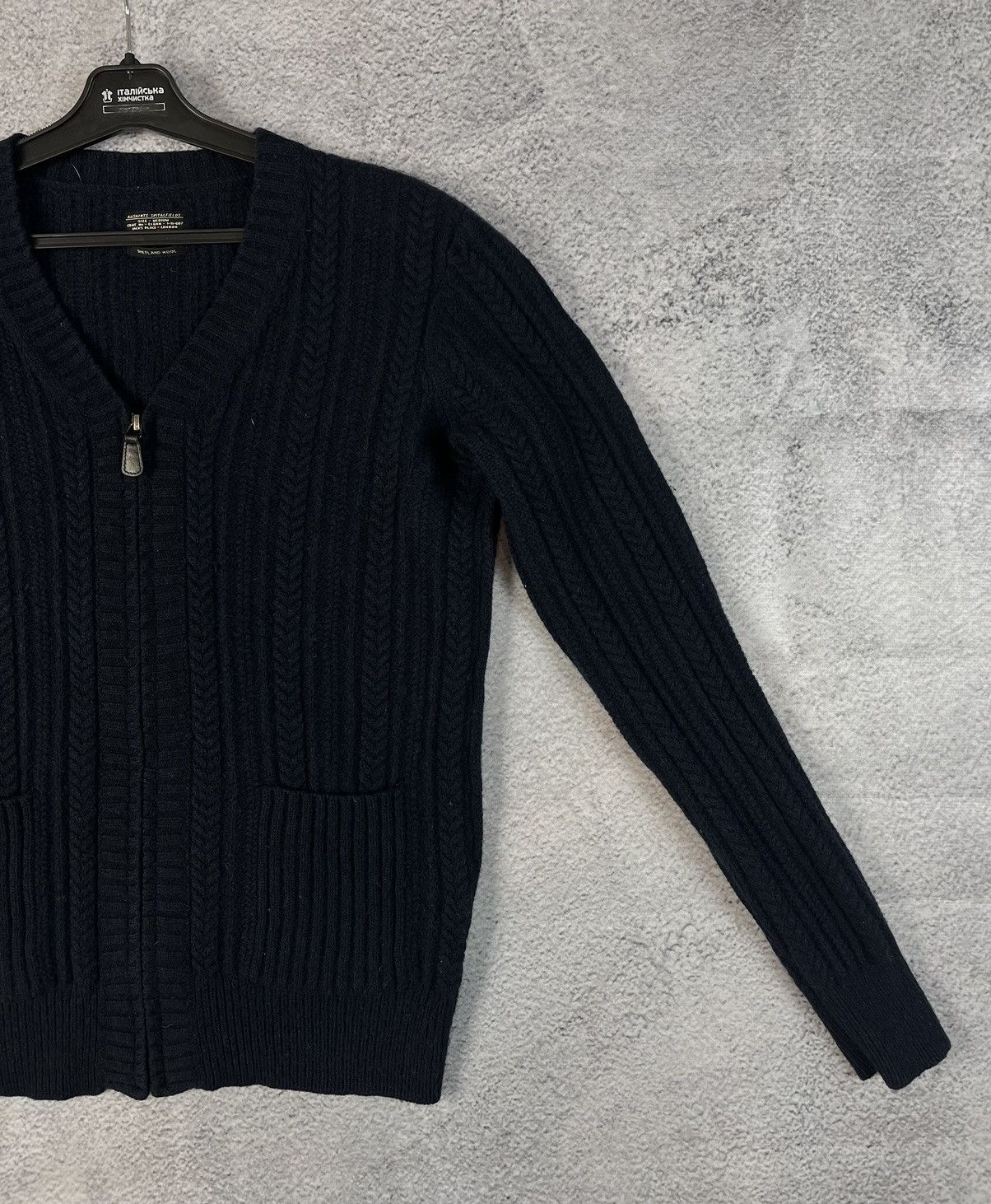 20471120 × Allsaints All saints Shetland zip wool cardigan Size US M / EU 48-50 / 2 - 3 Thumbnail