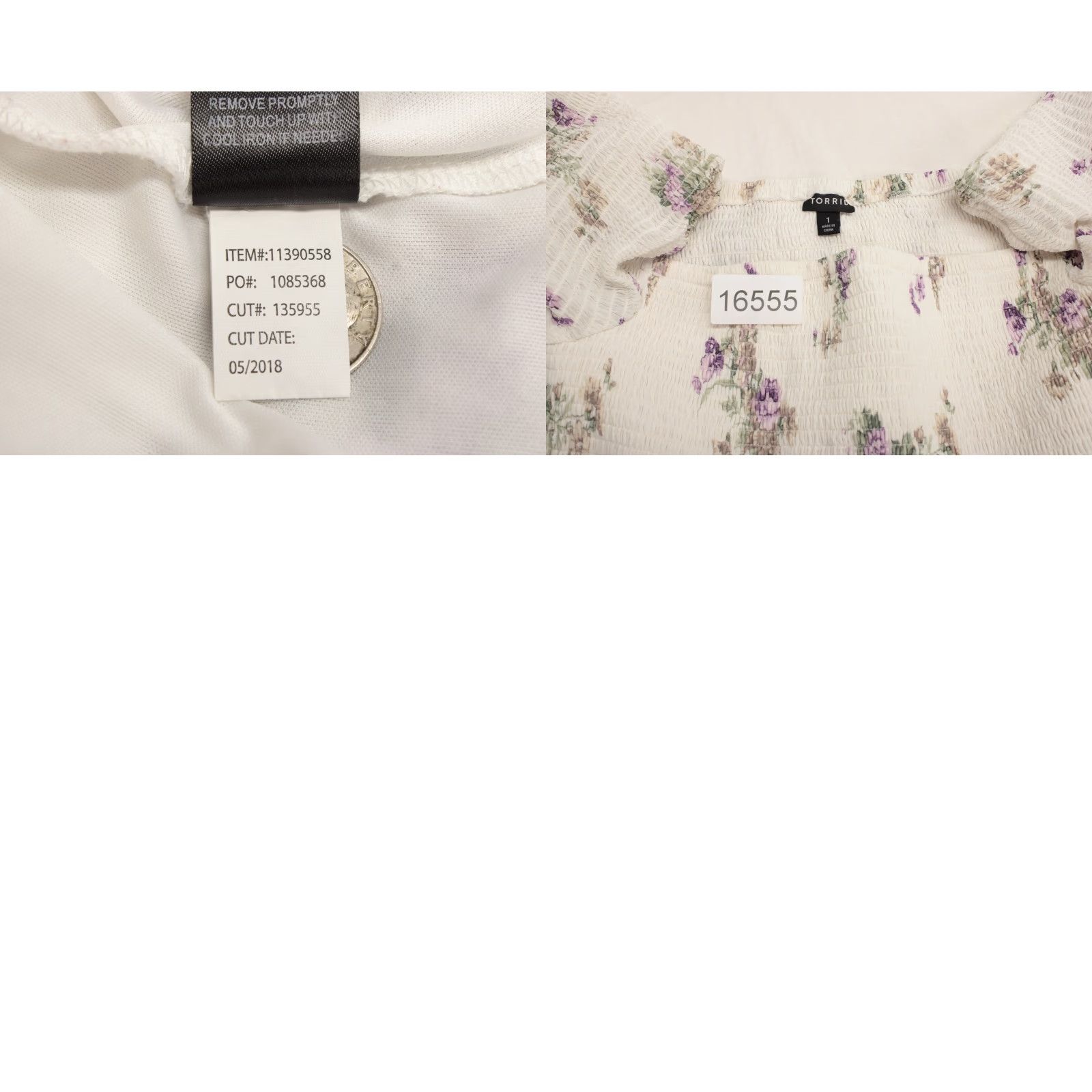 Torrid Torrid Dress Women’s 1X Midi White Chiffon Smocked Floral Bell Sleeves Lined Size XL / US 12-14 / IT 48-50 - 8 Thumbnail