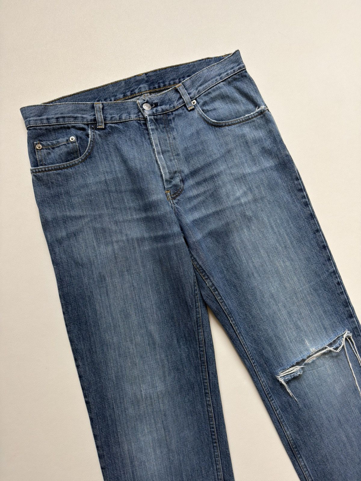 Helmut Lang Thrashed ‘Vintage Sanded Denim’ Jeans Size US 33 - 3 Thumbnail