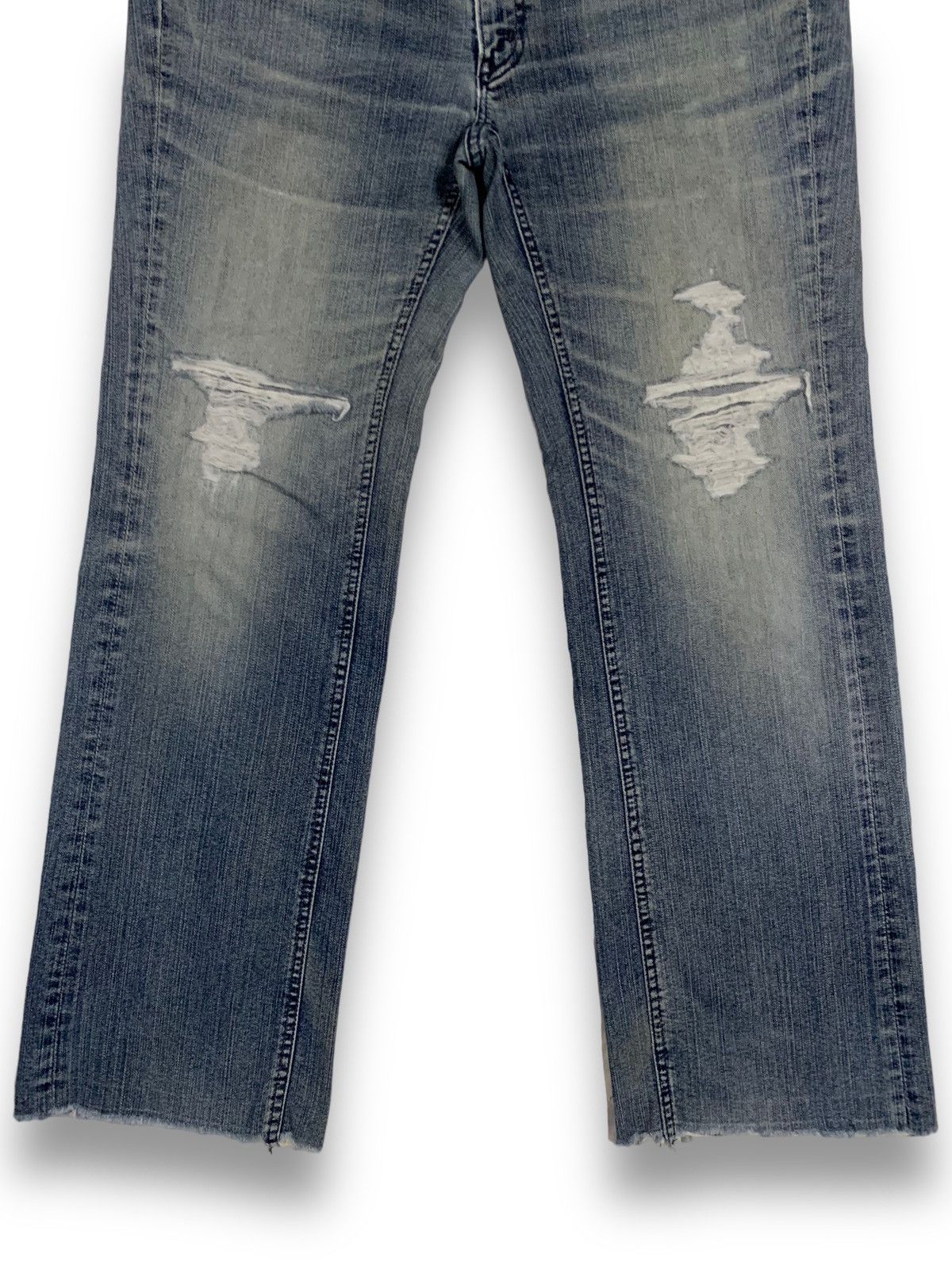 Japanese Brand Vintage Y2K Japanese Brand Frayed Leg Baggy Distressed Jeans Size US 34 / EU 50 - 11 Thumbnail