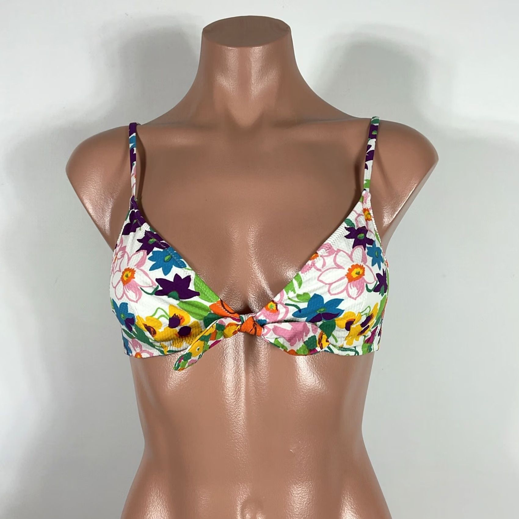 J.Crew J Crew Textured floral Bikini Top & Bottoms 2pc Tie Side white SMALL adjustable Size S / US 4 / IT 40 - 3 Thumbnail