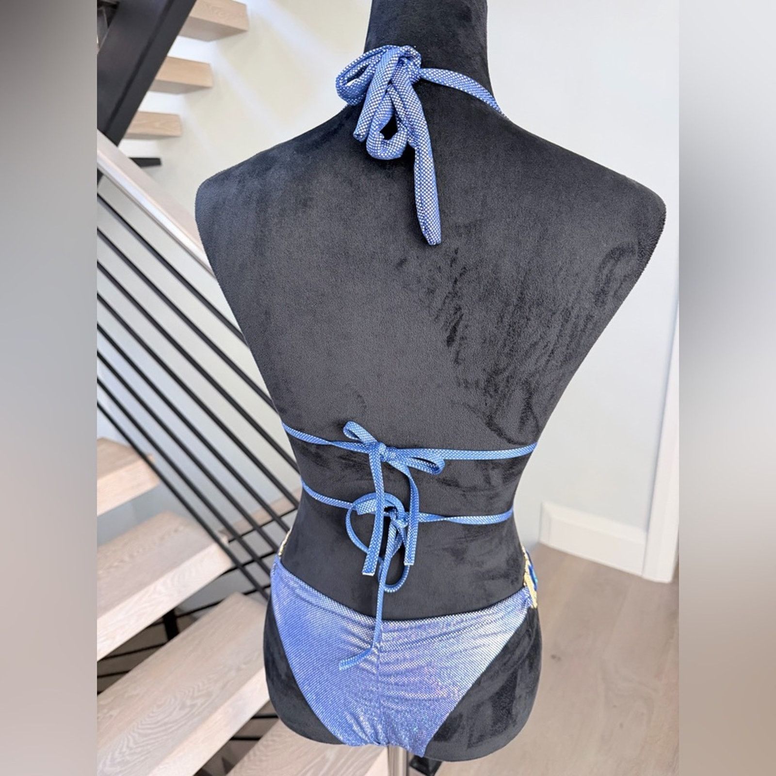 Other New Y2K Blue Swimsuit Bikini Swimwear 2 piece Set size S Size ONE SIZE - 12 Thumbnail