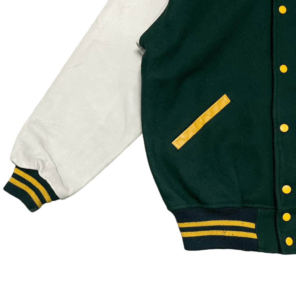 Japanese Brand Vintage Japanese Brand Varsity Jacket Wool Leather Sleeve Size US L / EU 52-54 / 3 - 3 Thumbnail
