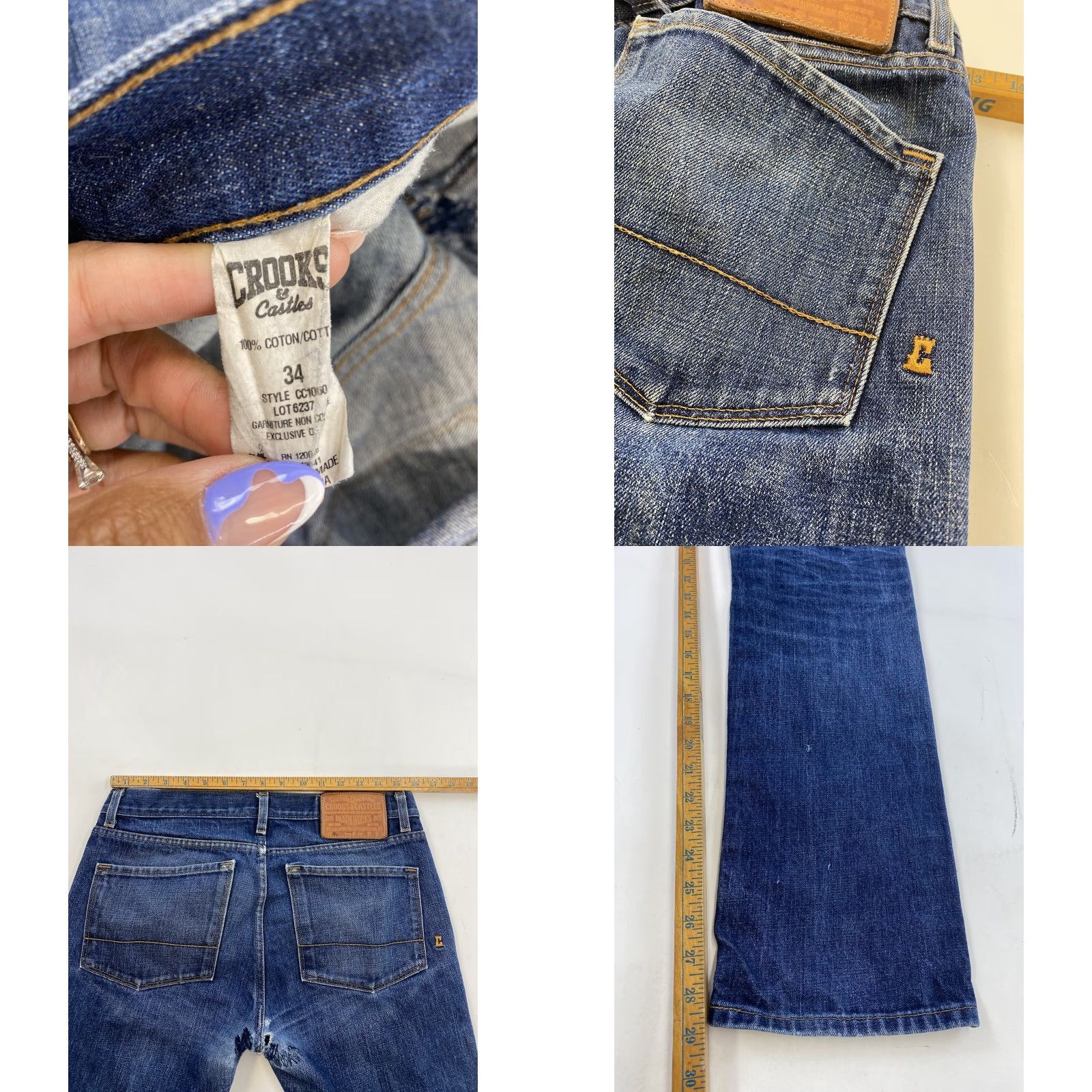 Crooks & Castles Crooks & Castles Jeans Mens 34 Blue 29in Inseam Straight Style Regular Size 34 Men Size US 34 / EU 50 - 8 Thumbnail