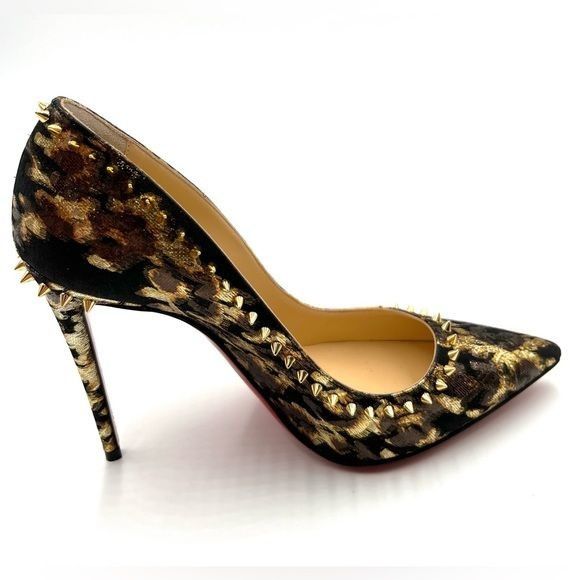 image of Christian Louboutin Heel Shoes in Gold, Women's (Size 6)