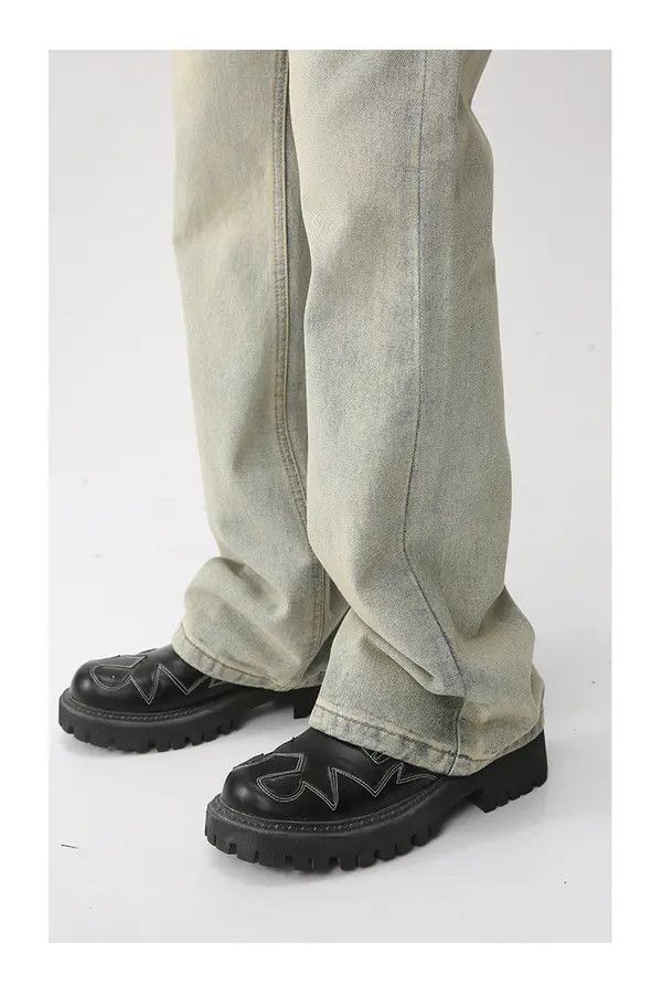 VIBE Retro mud yellow distressed straight jeans Size US 30 / EU 46 - 5 Thumbnail