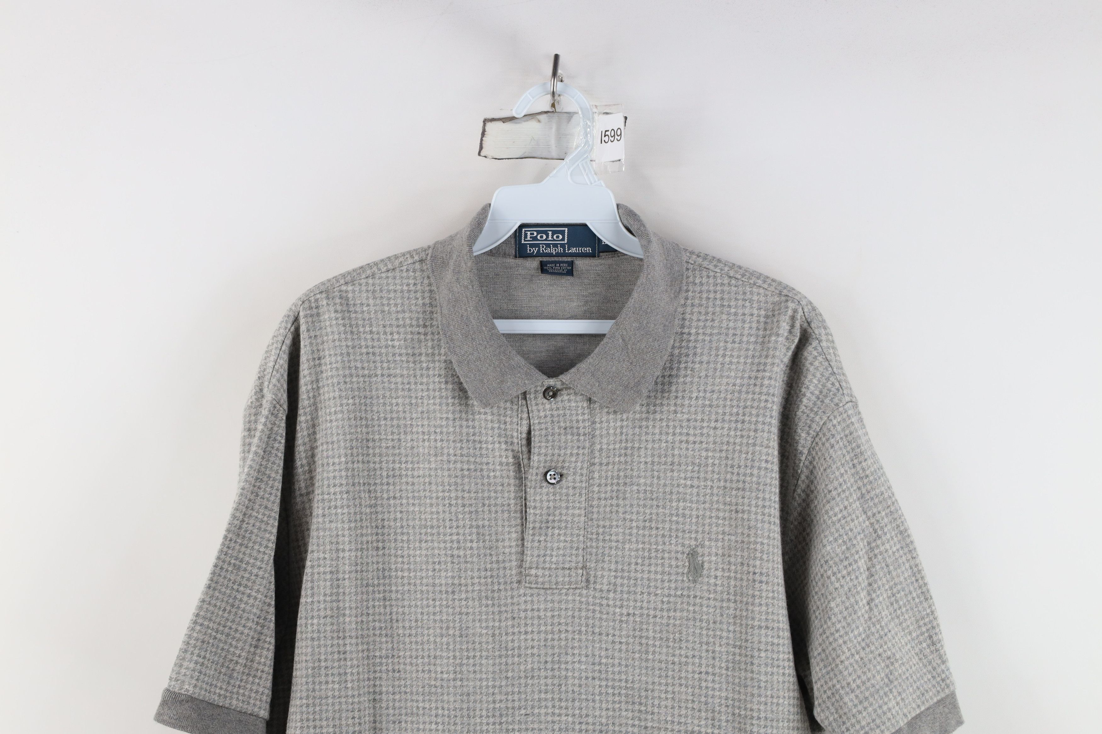 Ralph Lauren Vintage 90s Ralph Lauren Soft Touch Houndstooth Polo Shirt Size US L / EU 52-54 / 3 - 2 Thumbnail