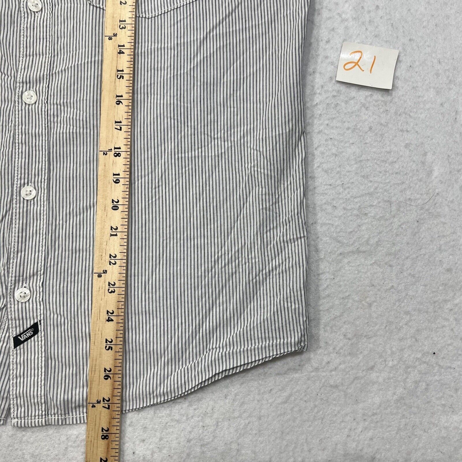 Vans VANS Off The Wall Button Down White Gray Striped Shirt Size US M / EU 48-50 / 2 - 9 Thumbnail