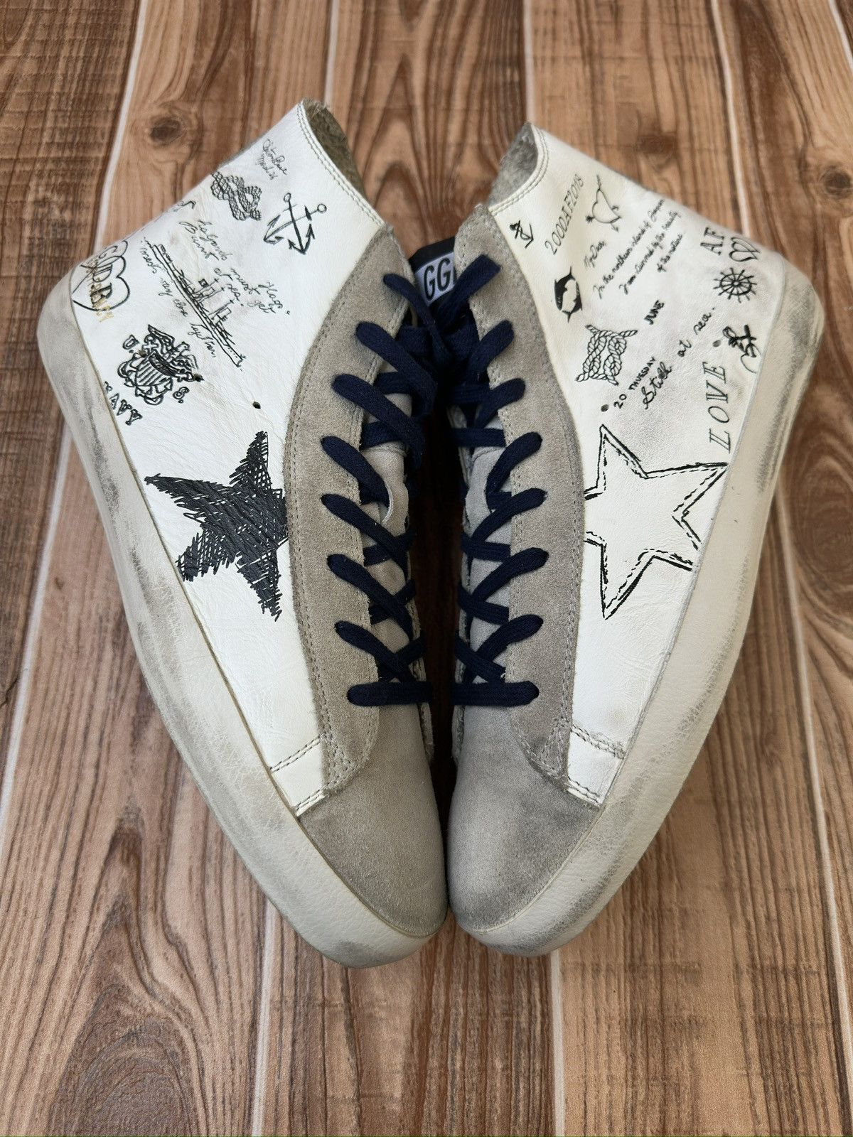 Golden Goose Golden Goose Francy Graffiti Print Leather Sneaks Size US 10 / EU 43 - 5 Thumbnail