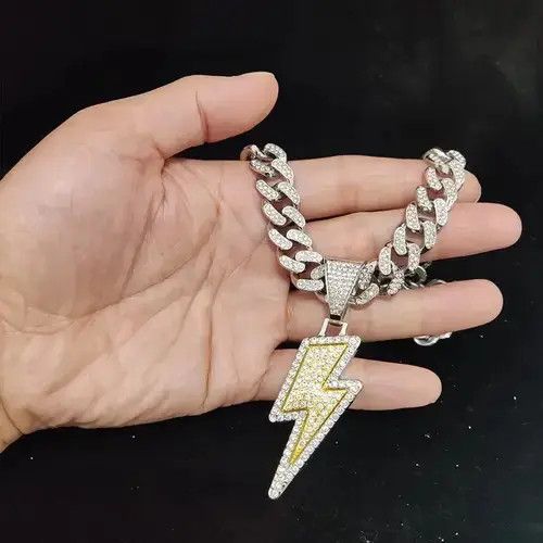 Japanese Brand × Vintage Hip Hop Lightning Pendant Necklace Crystal Size ONE SIZE - 2 Thumbnail