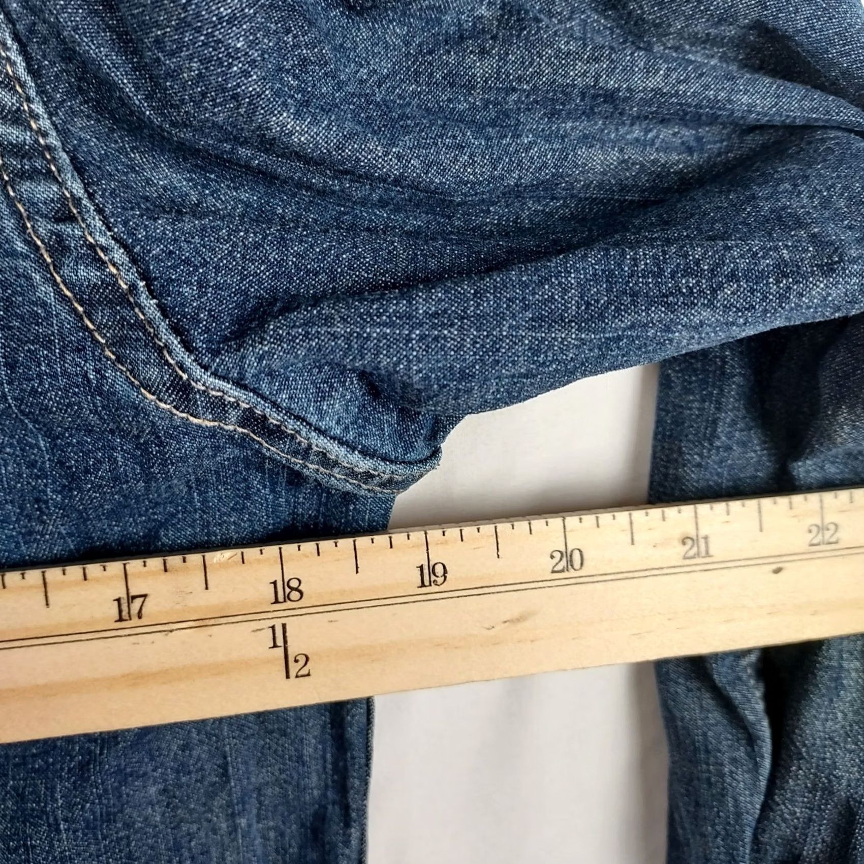 Wrangler Wrangler Shirt Western Denim Small S Blue Cotton Long Sleeve Snap Button Cowboy Rodeo Pocketed Mens Regular Fit Size US S / EU 44-46 / 1 - 6 Thumbnail
