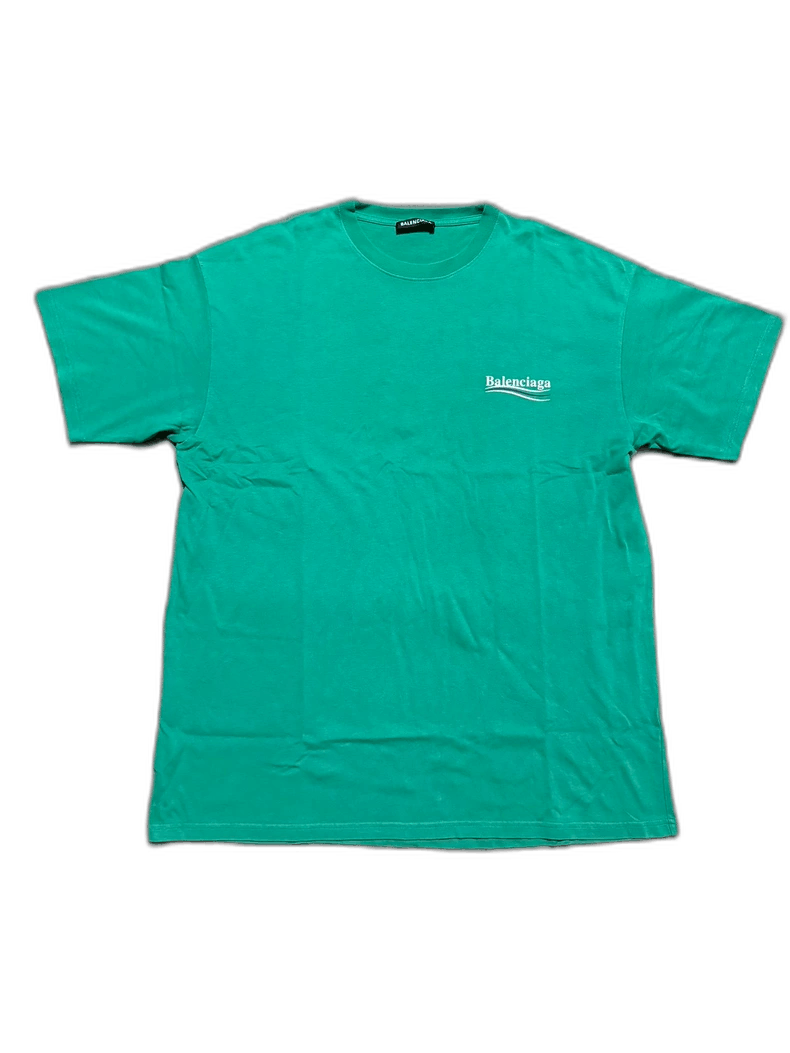 Balenciaga Balenciaga Lake Green Short Sleeve T-Shirt-yf Size US L / EU 52-54 / 3 - 1 Thumbnail