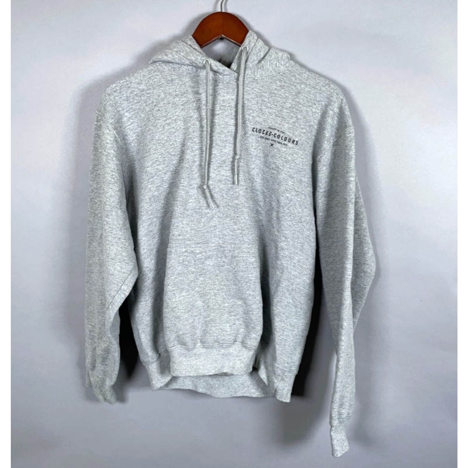 Vintage Clocks + Colours Hoodie Adult Medium Heather Gray Clocks + Colours Zero F's Given Graphic Print Pullover Crew Neck Drawstring Midweight Regular Men Size US M / EU 48-50 / 2 - 2 Thumbnail