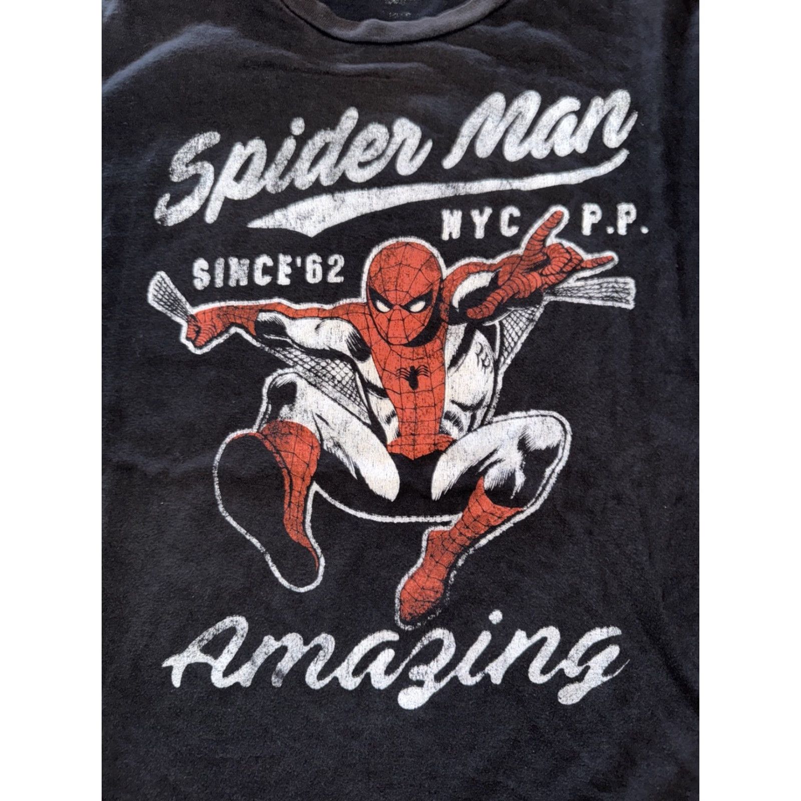Vintage Marvel Amazing Spider Man T-Shirt Men Large Black 21x26 Regular Size L Black Shirt Size US L / EU 52-54 / 3 - 2 Thumbnail